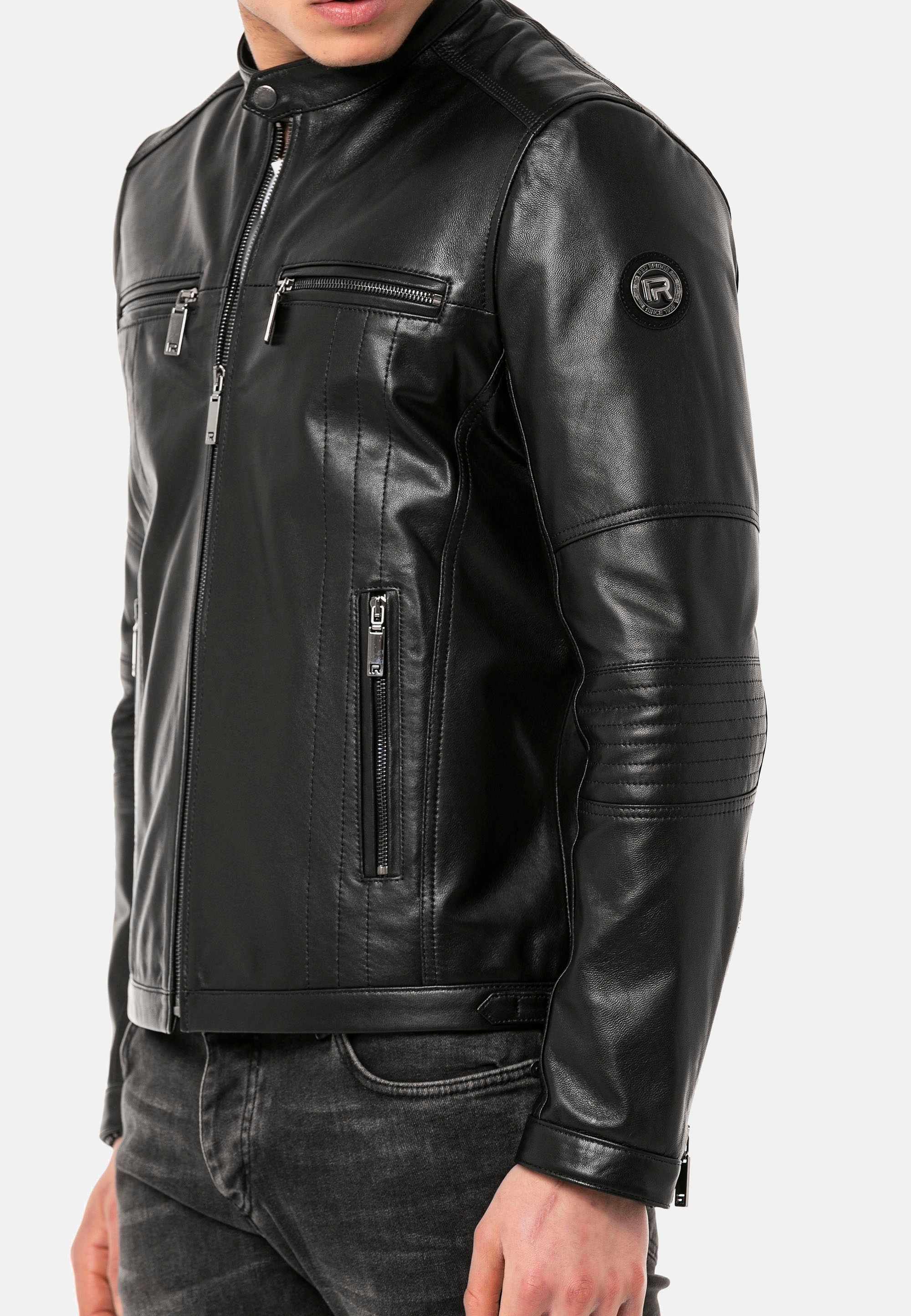 RedBridge Lederjacke »Kidderminster«, im angesagten Biker-Stil
