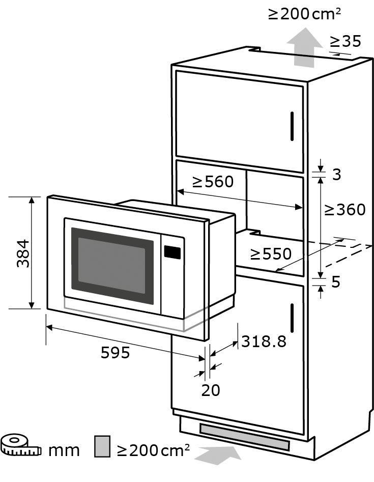 exquisit Einbau-Mikrowelle »EMW10-020« Mikrowelle 1300 W