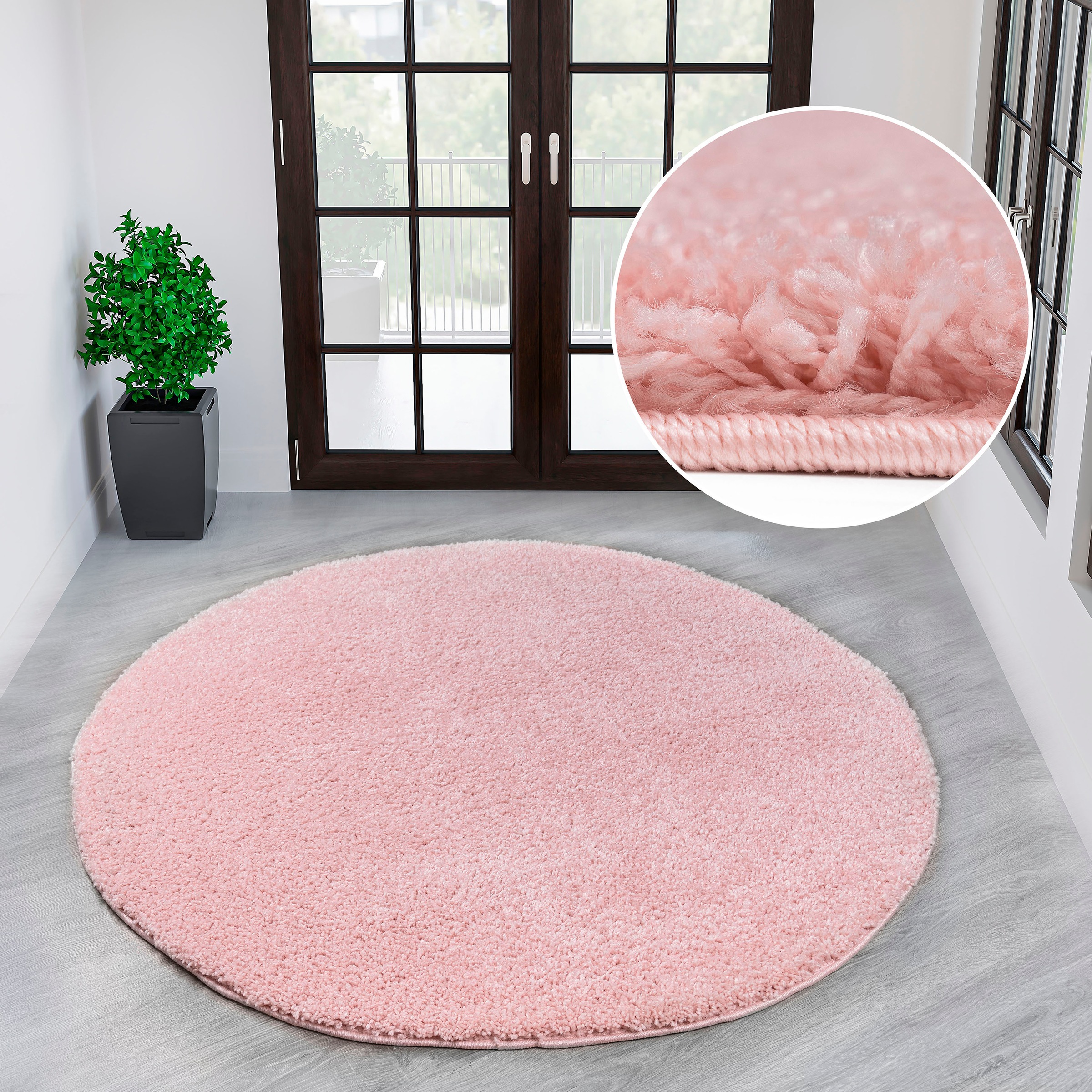 my home Teppich "Viva rund" rund 45 mm Höhe Uni-Farben, einfarbig, besonder günstig online kaufen