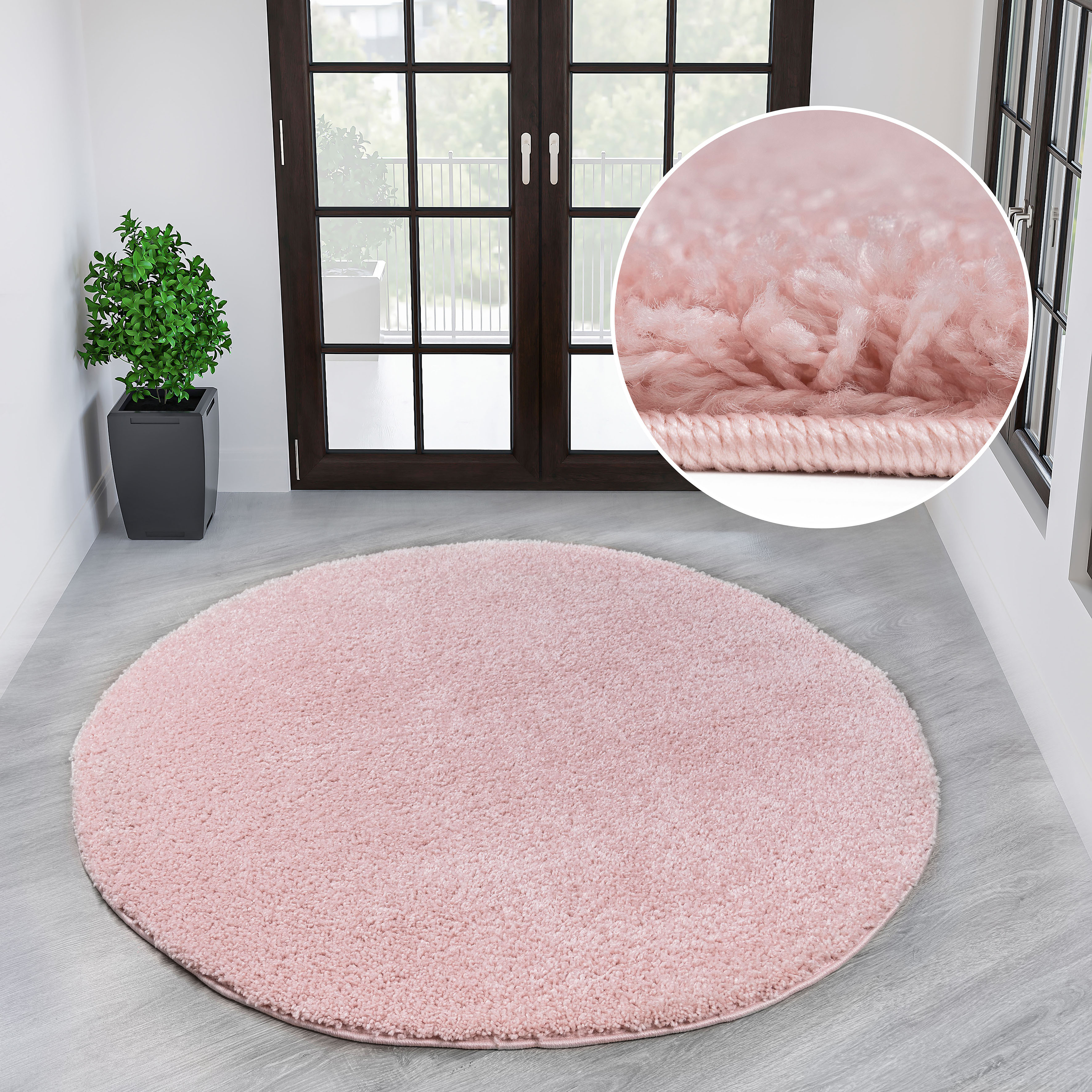 OTTO home Hochflor-Teppich "Viva Shaggy, in Standard- und Premium-Qualität, 30 mm oder 45 mm Höhe" rund 45 mm Höhe Uni Farben, einfarbig, weich, kuschelig, Läufer, Kundenliebling