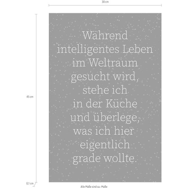 queence Wanddekoobjekt »Weltraum und Küche«, Spruch, Schriftzug aus  Stahlblech kaufen | BAUR