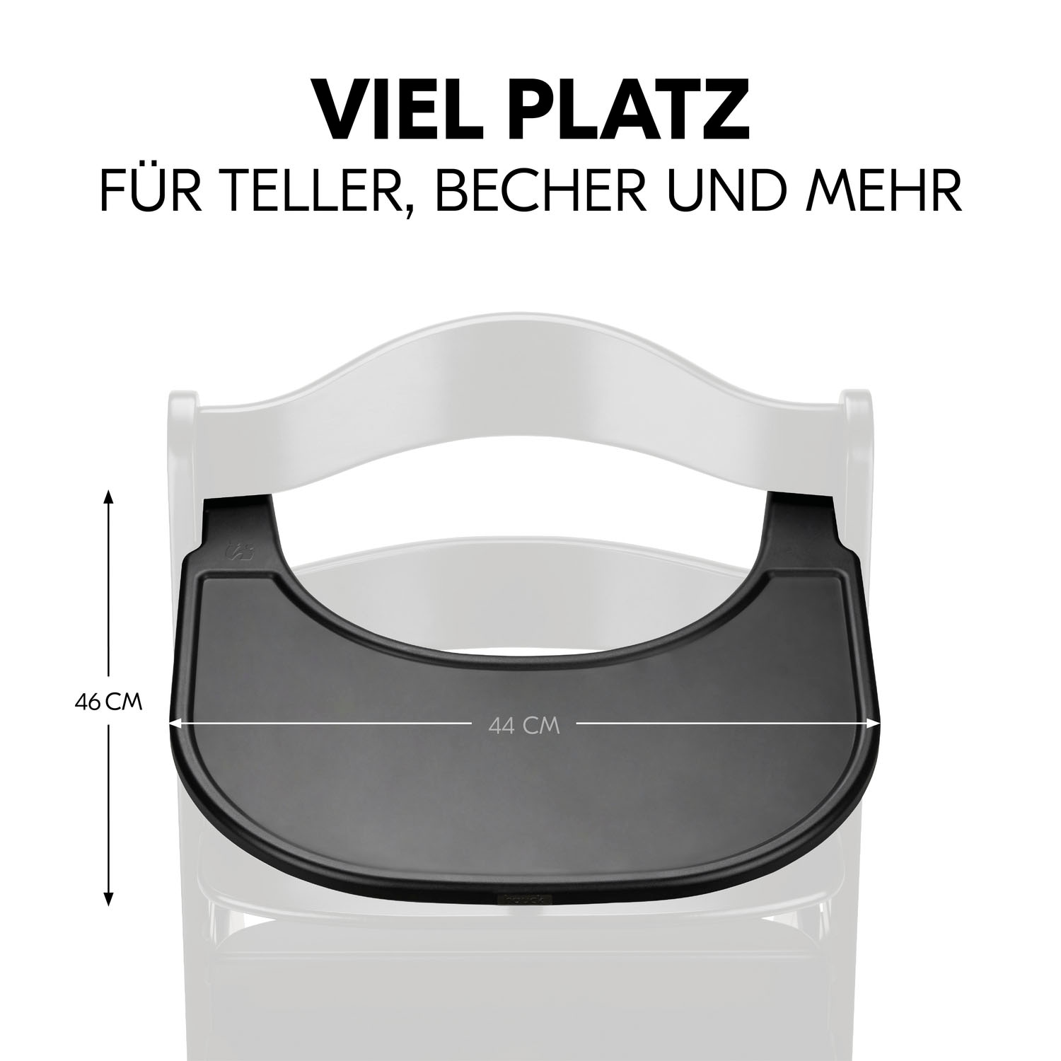 Hauck Hochstuhltablett »Alpha Click Tray, Black«, aus recyceltem Material