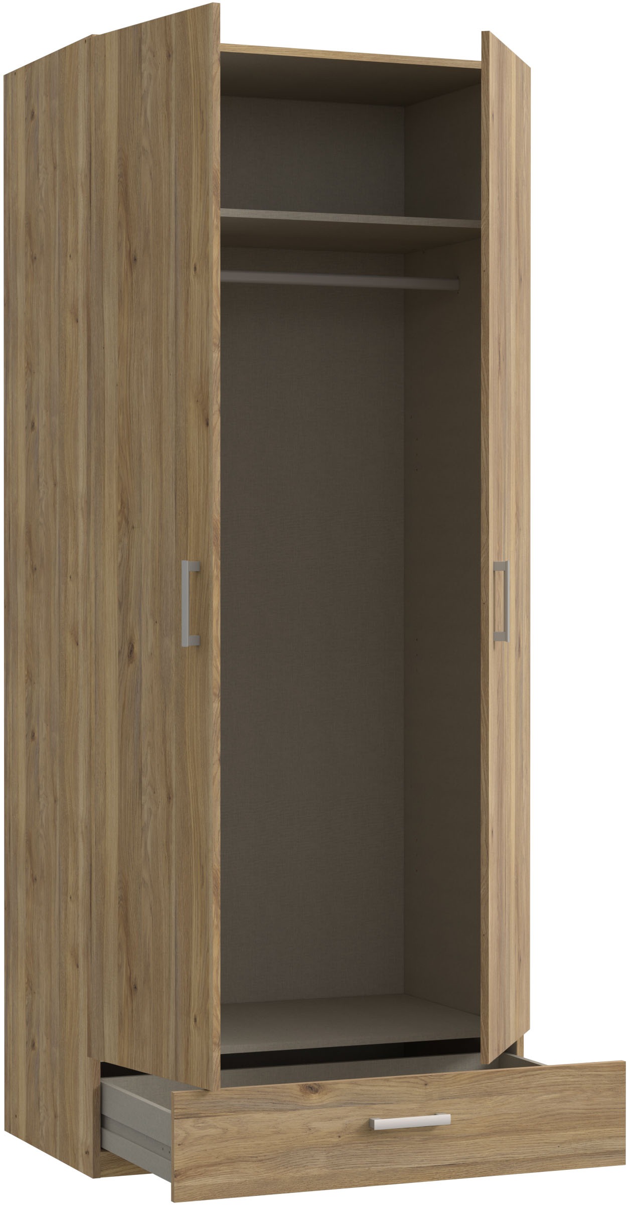 FORTE Drehtürenschrank, Drehtürenschrank, Stauraum, Schublade