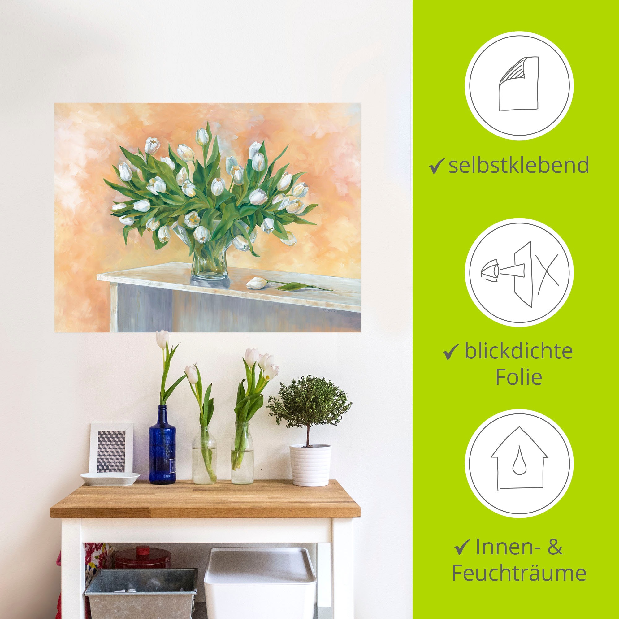 Artland Wandbild »Weiße Tulpen«, Blumen, (1 St.), als Leinwandbild, Wandaufkleber in verschied. Größen