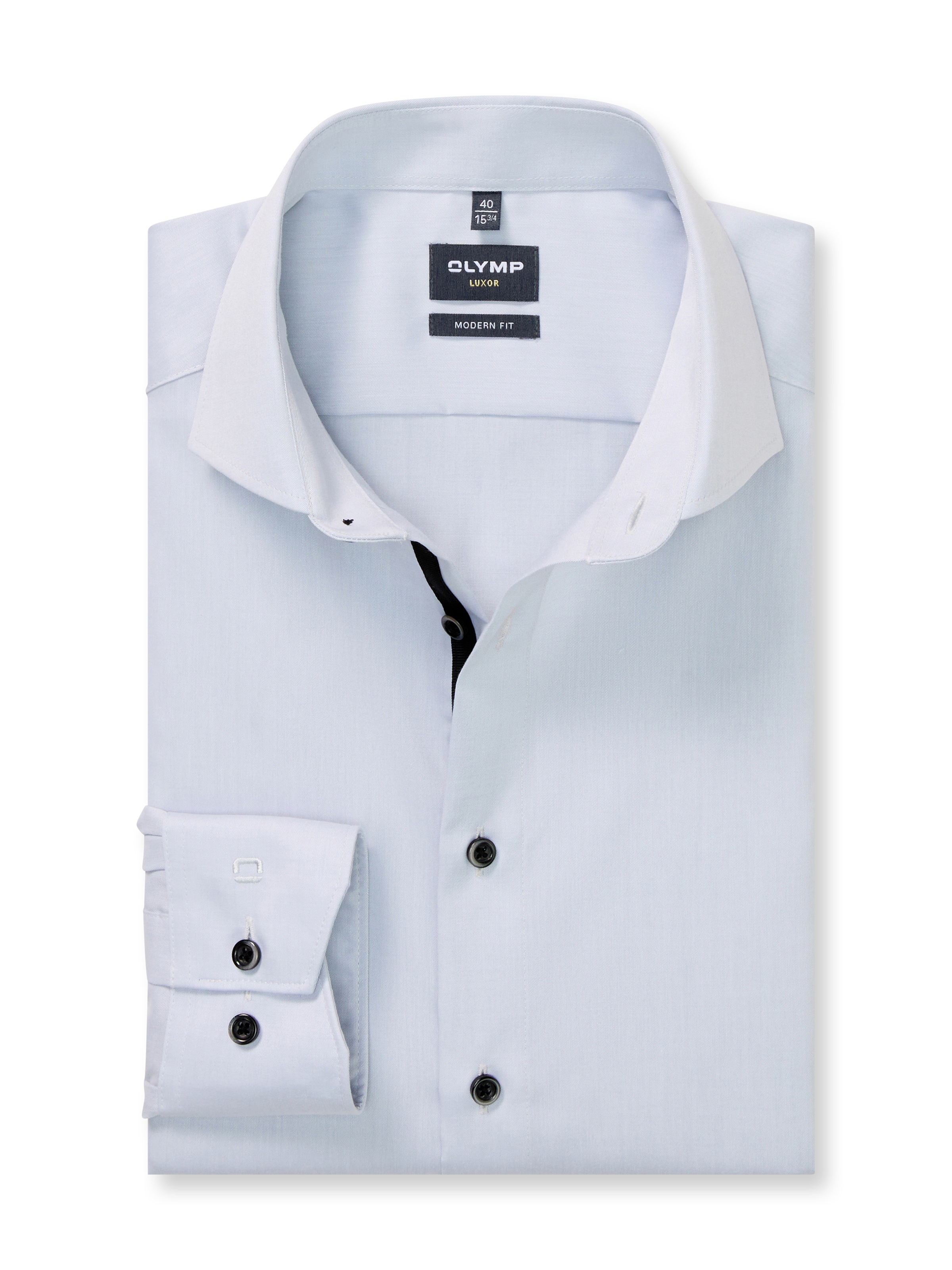 OLYMP Langarmhemd »Luxor« Businesshemd, unifarben, modern fit, Royal-Kentkragen