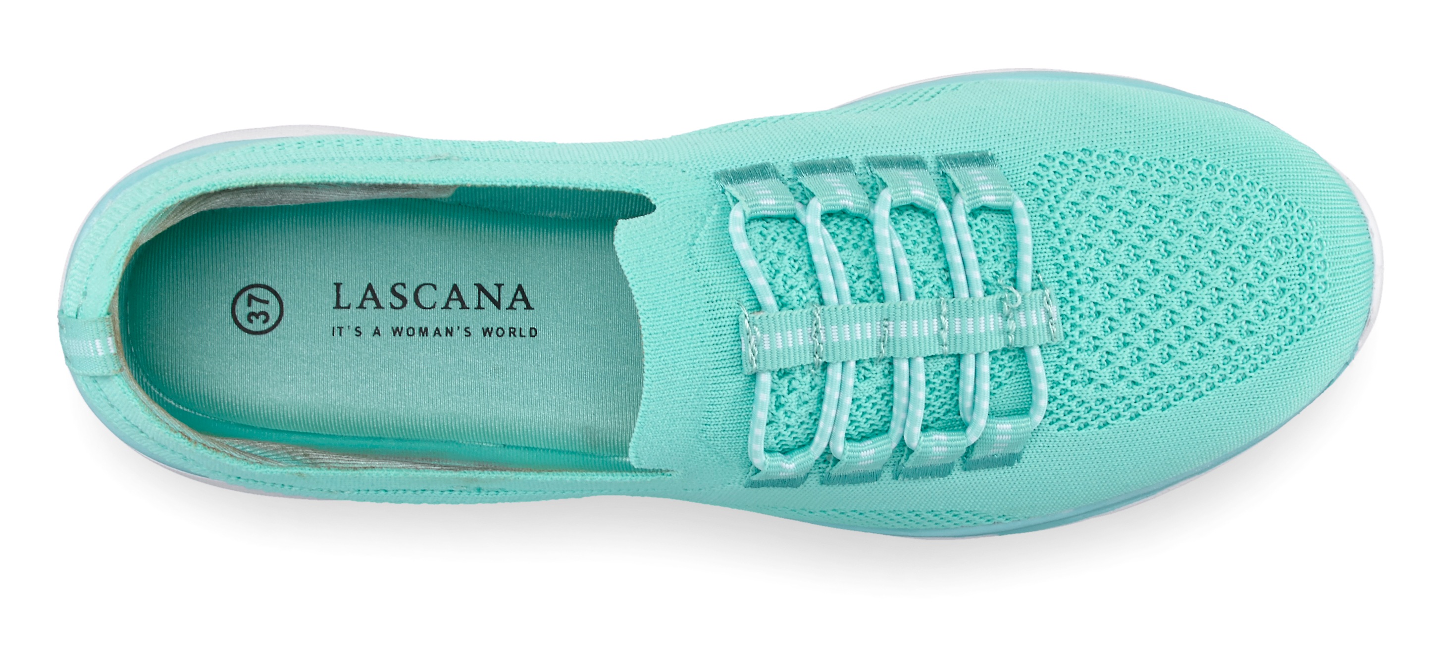 Thumbnail - LASCANA Sneaker "Slipper, Halbschuh, leichtes Meshmaterial", zum Reinschlüpfen mit elastischen Schnürbändern VEGAN