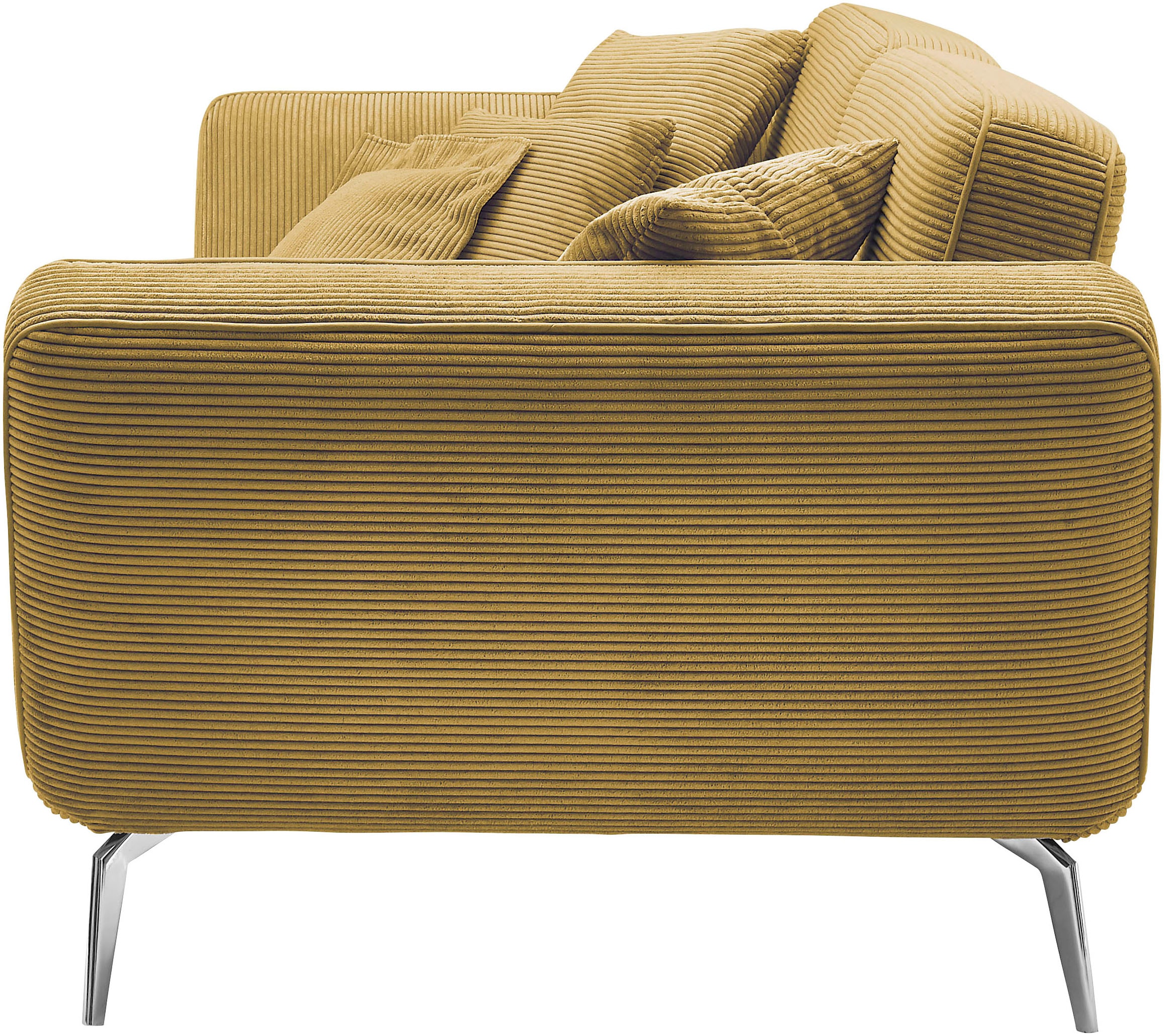 set one by Musterring Big-Sofa »SO 4500«, Füße chromfarben, wahlweise mit Kopfstütze, Breite 260cm, in Cord