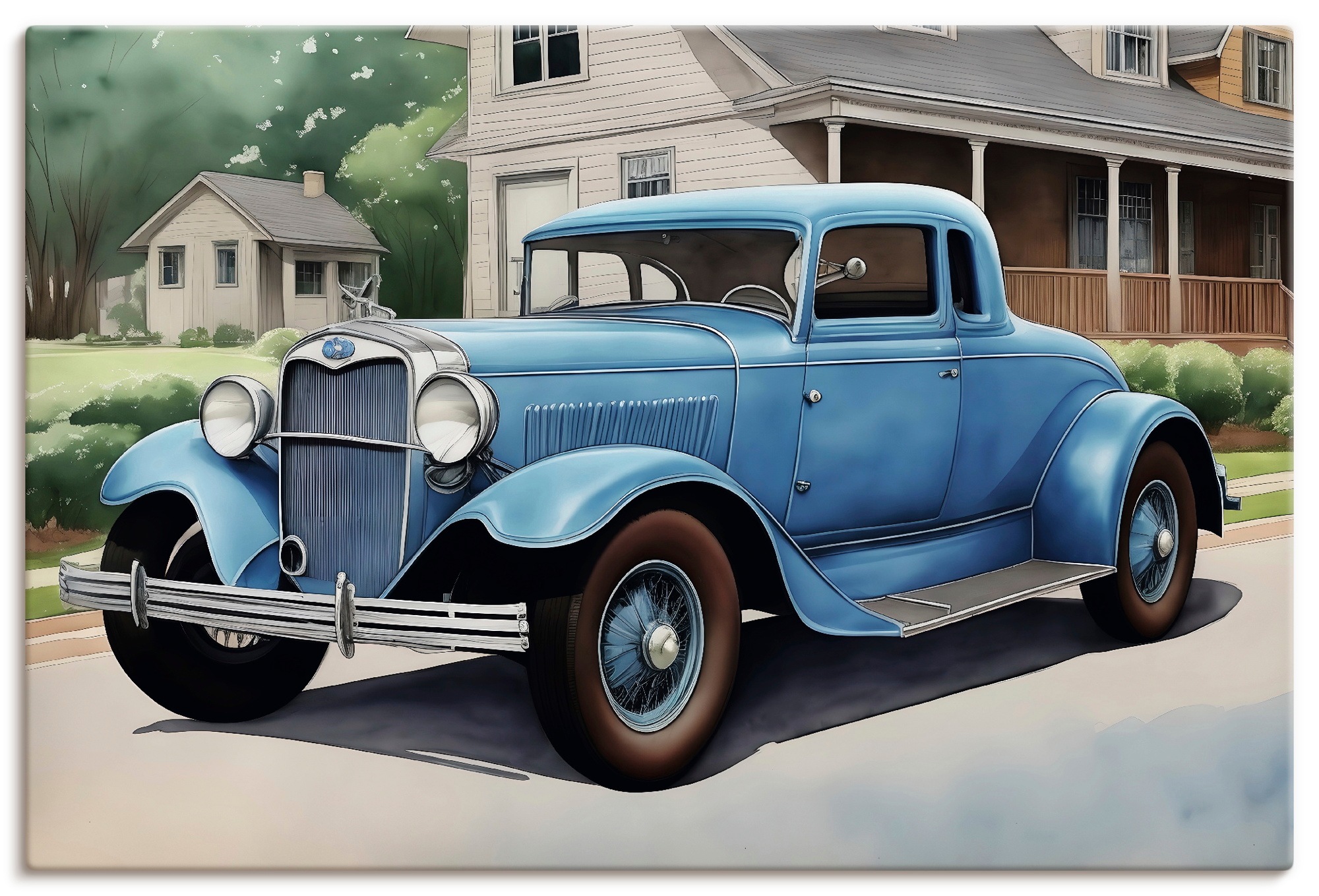 Artland Wandbild "Blauer Oldtimer der 1930er Jahre" Auto 1 Stk. tlg. als Alubild, Leinwandbild, Poster, Wandaufkleber in verschied. Größen