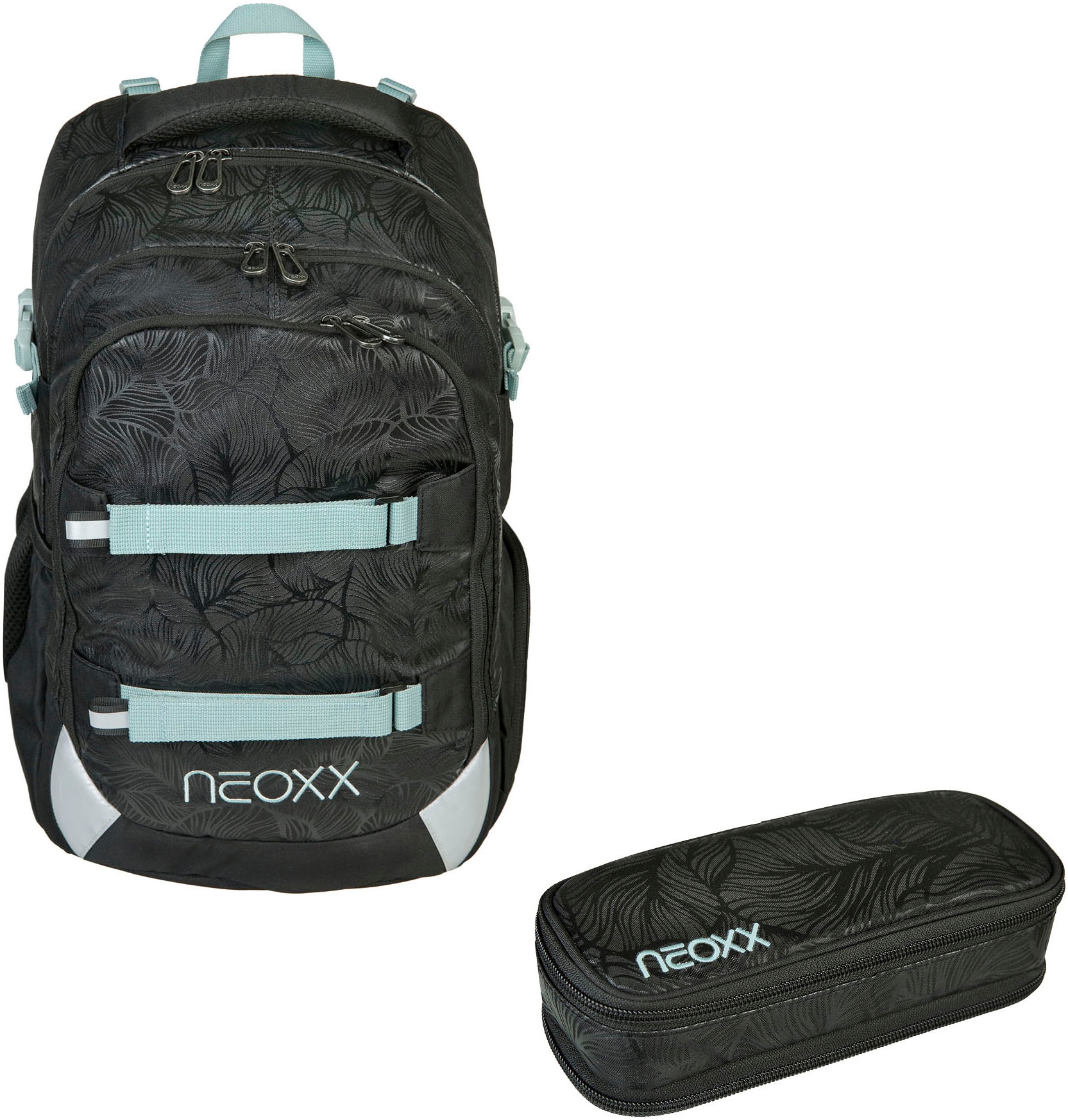 neoxx Schulrucksack "Queen o.t.nite Rucksack & Schlamperbox", Reflektorflächen, aus recycelten PET-Flaschen