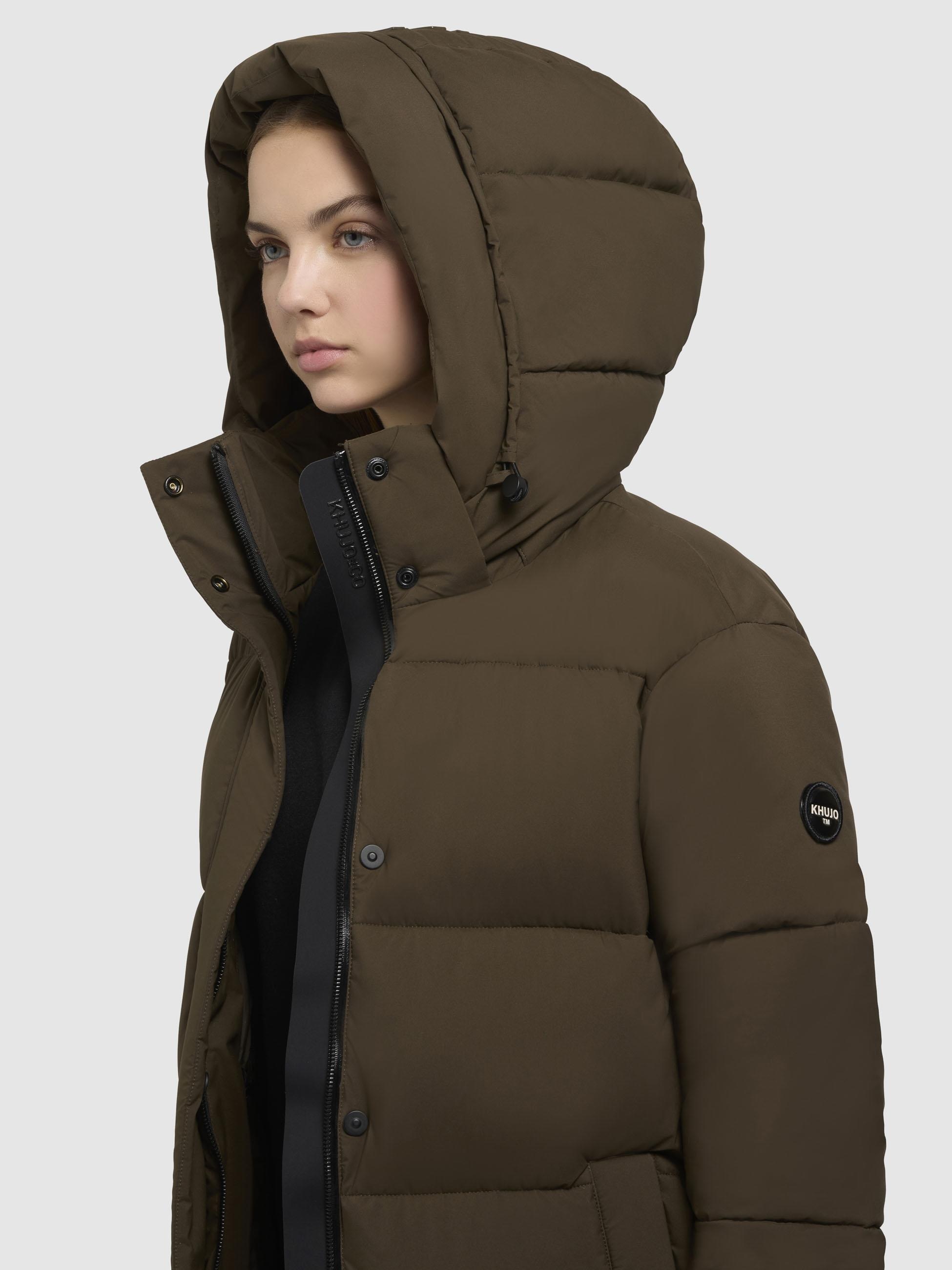 khujo Steppmantel »Rachel Matt-YM«, Warmer gesteppter Damen Mantel mit (abnehmbarer Kapuze)