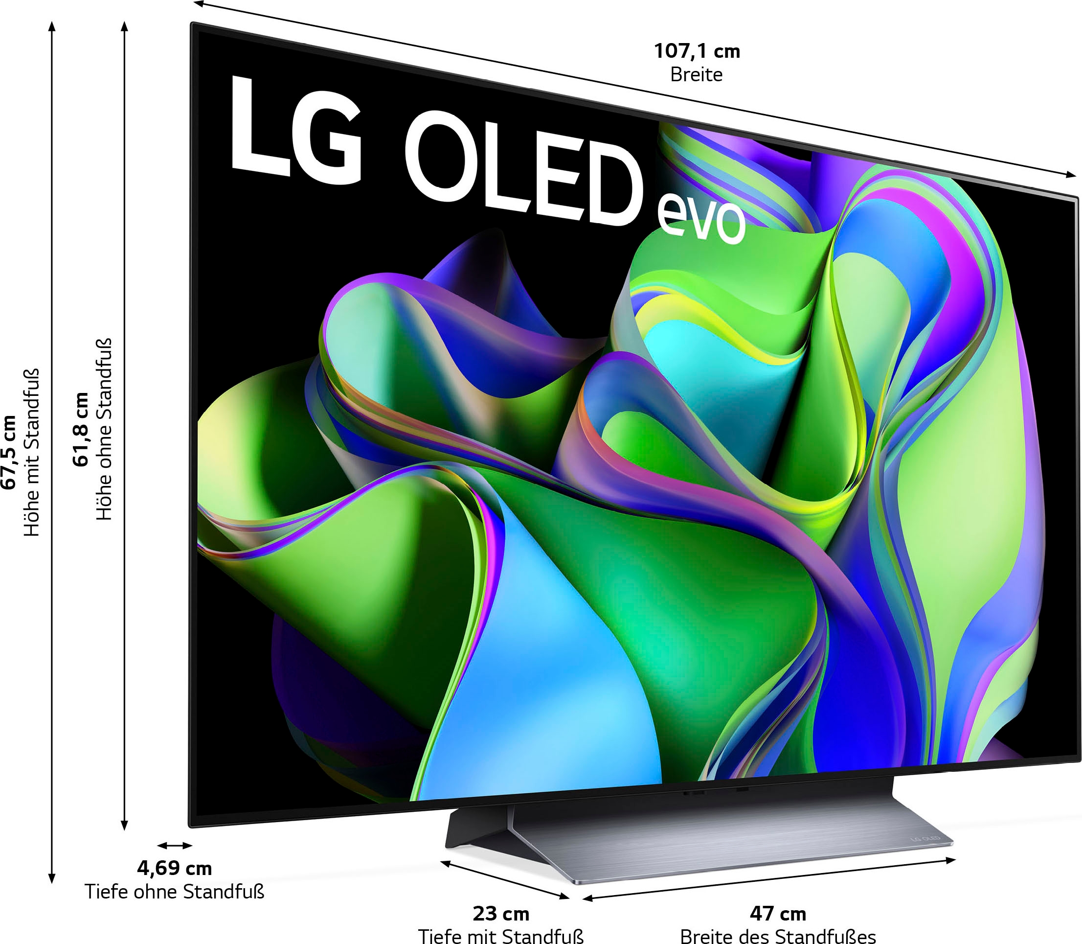 LG OLED-Fernseher, 121 cm/48 Zoll, 4K Ultra HD, Smart-TV, OLED evo, bis zu 120 Hz, α9 Gen6 4K AI-Prozessor, Twin Triple Tuner