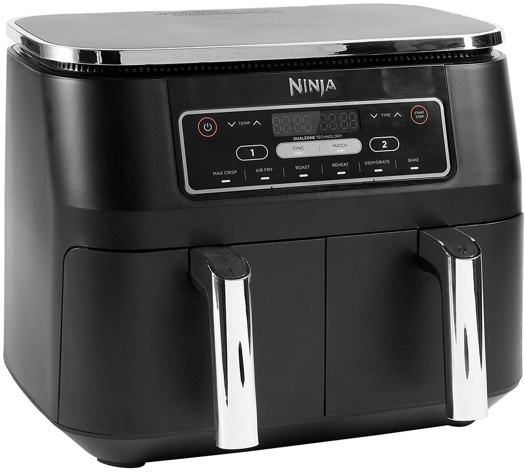 NINJA Heißluftfritteuse "Foodi Dual Zone AF300EU", 2400 W, je 0,9 kg Kapazität incl. 2x Knusperblech