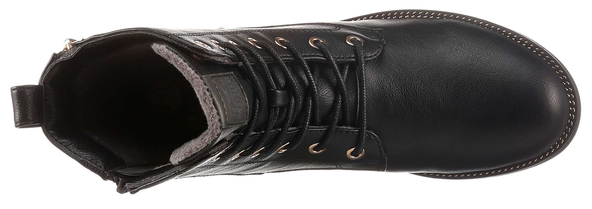 Mustang Shoes Schnürstiefelette, Schnürboots, Blockabsatz, mit praktischem Innenreißverschluss