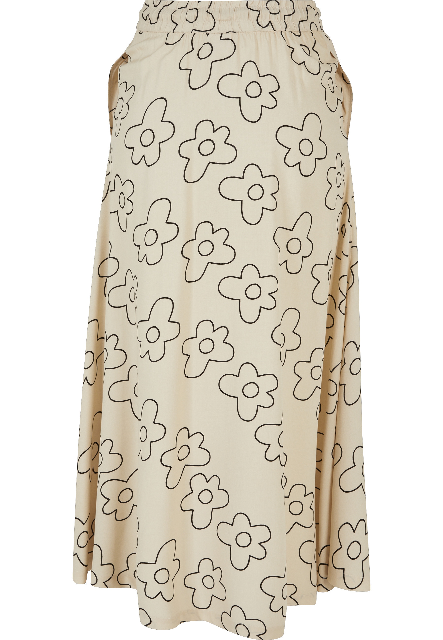 URBAN CLASSICS Jerseyrock »Urban Classics Damen Ladies Viscose Midi Skirt« 1 Stk.