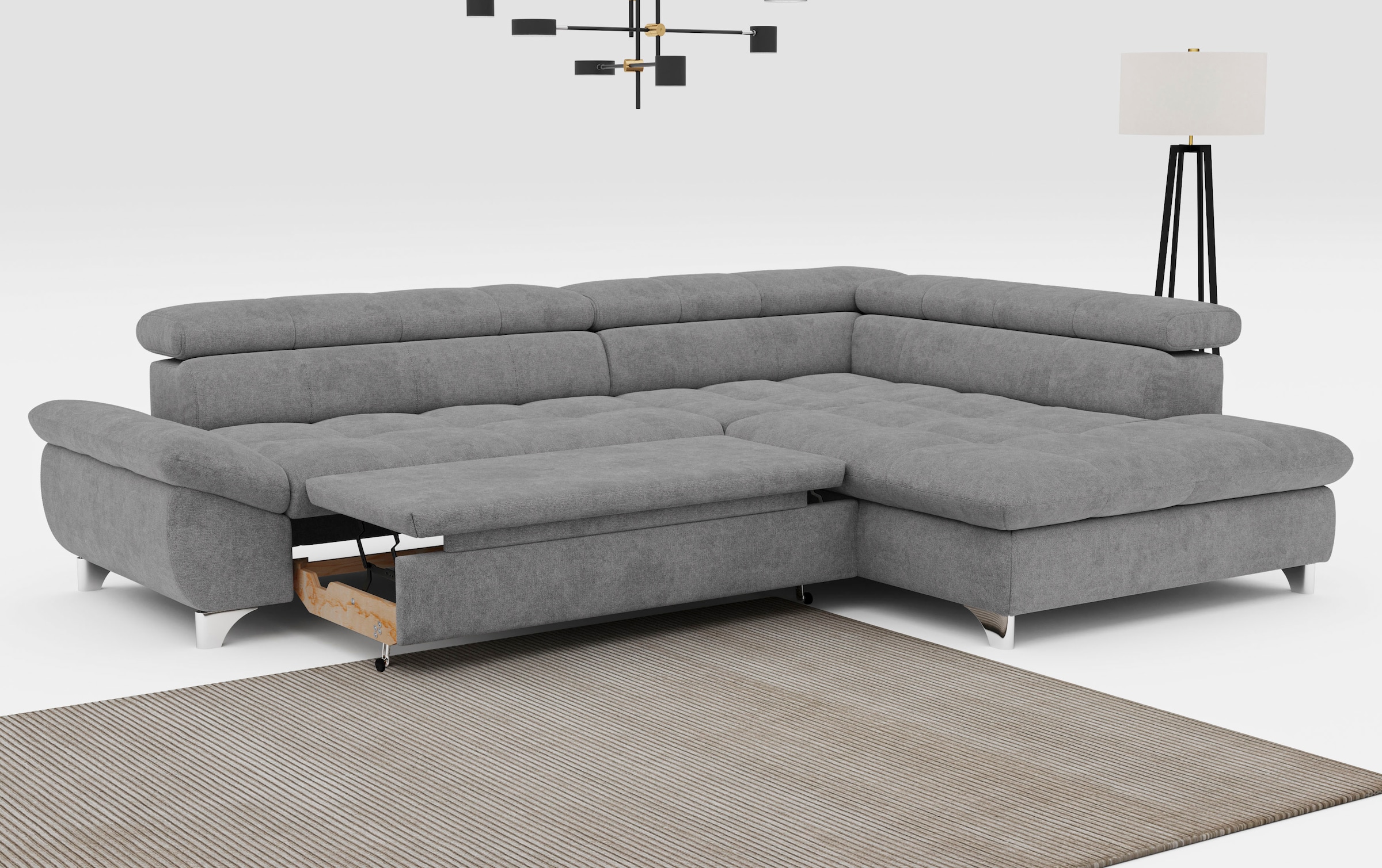 COTTA Ecksofa »Gemini L-Form«, mit Kopfteilverstellung, wahlweise mit Bettfunktion