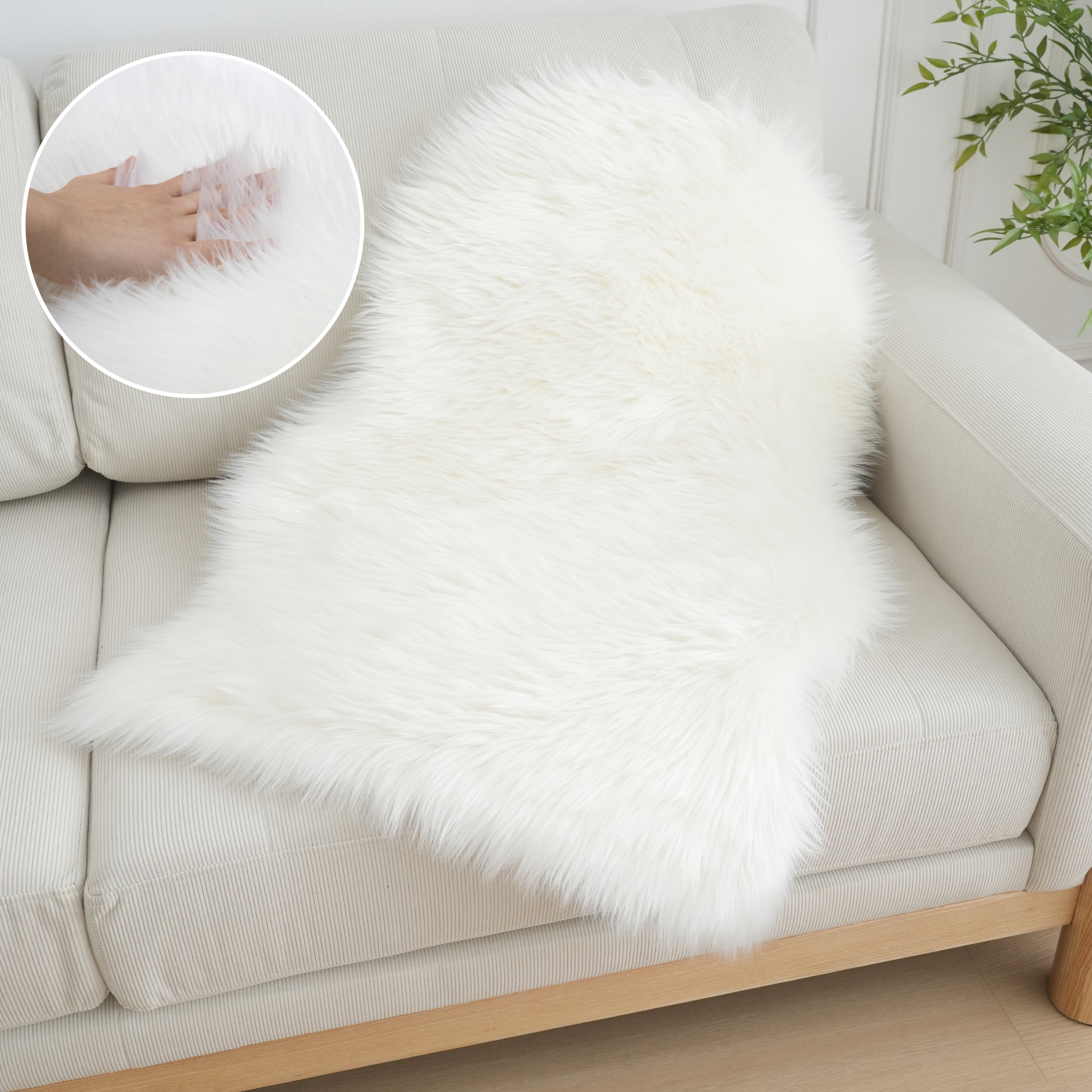 my home Fellteppich "Dena Teppiche, Fellform, waschbar" fellförmig 60 mm Hö günstig online kaufen