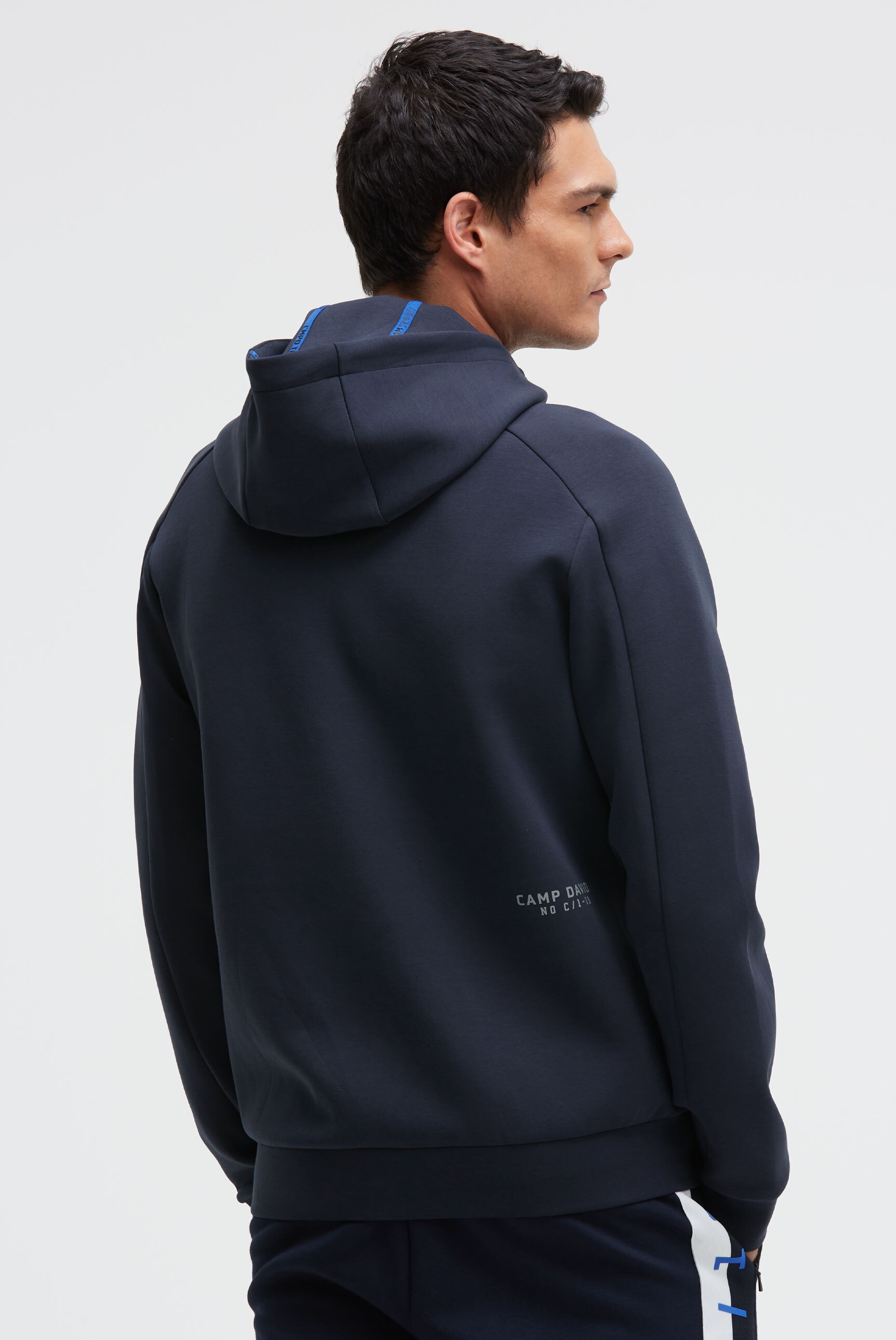 CAMP DAVID Kapuzensweatjacke mit reflektierenden Details