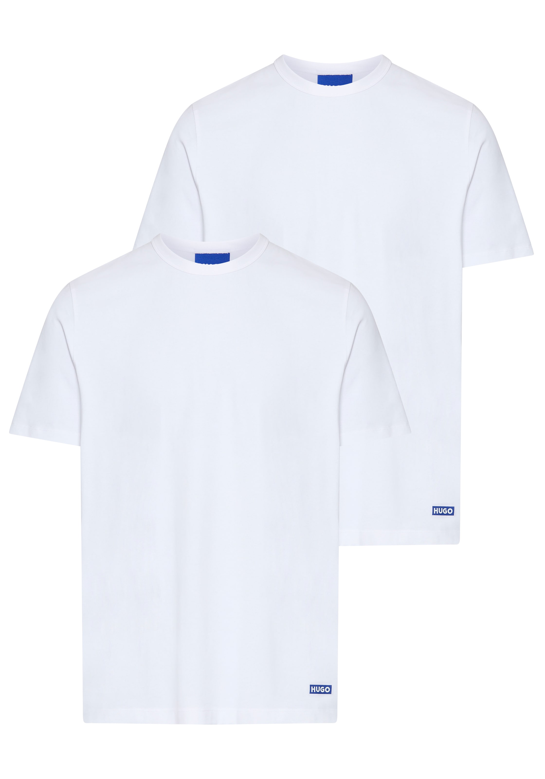 HUGO Blue T-Shirt "BLUE Naolo", 2 Stk. mit Markenlabel am Saum günstig online kaufen