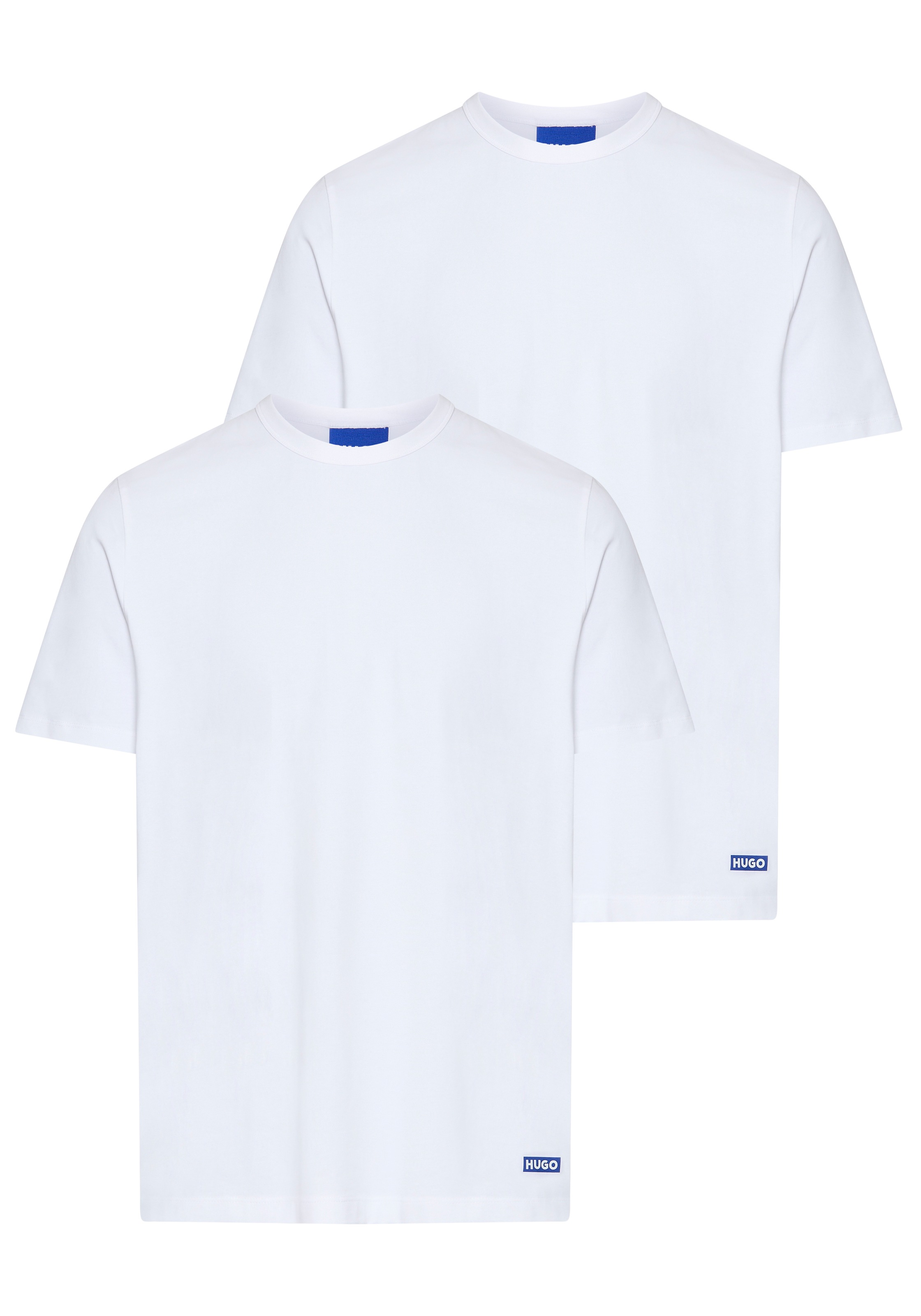 HUGO Blue T-Shirt "BLUE Naolo" Packung, 2 Stk. mit Markenlabel am Saum günstig online kaufen