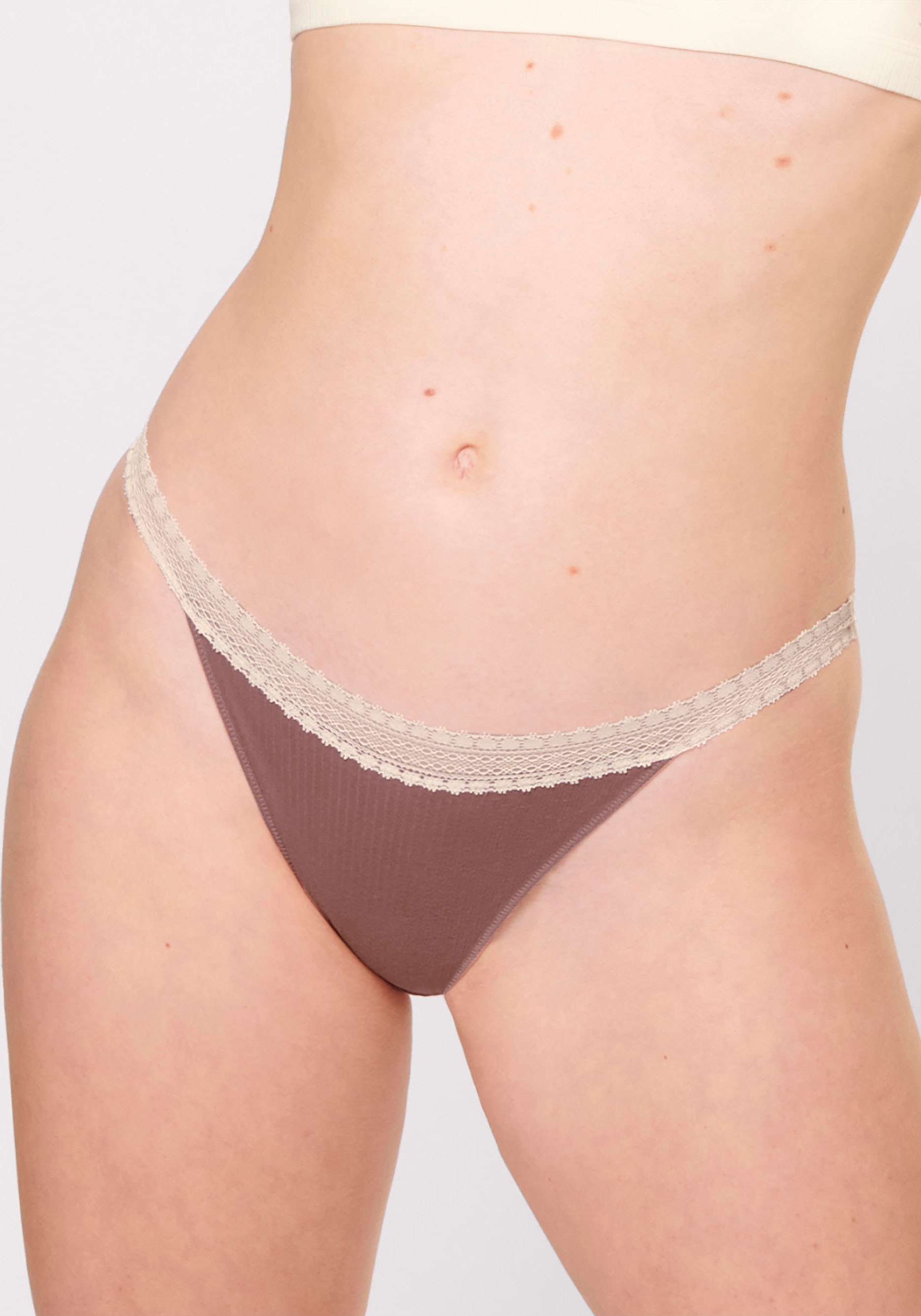 sloggi Tanga "GO Ribbed", (2er Pack), weiche, Baumwollmischung, Spitzenbesa günstig online kaufen