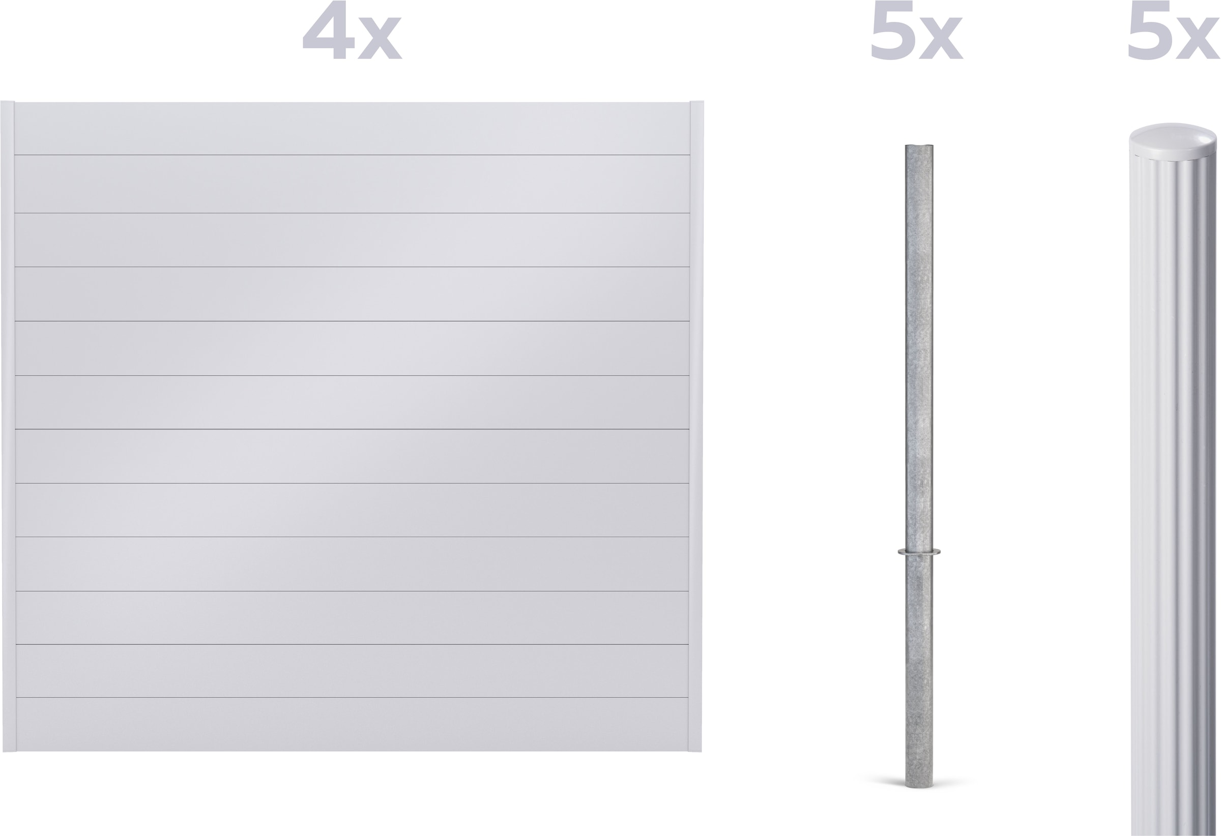 Alberts Dichtzaun "Palitio, Profilhöhe 150 mm" Aluminium, verschiedene Dekore und Längen