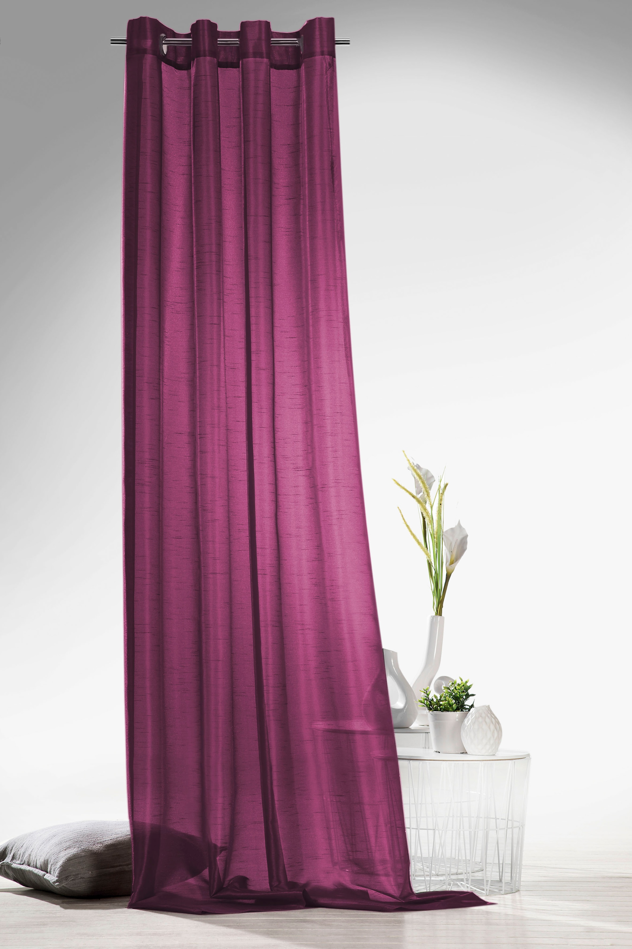 Weckbrodt Vorhang "Klara" Ösen 1 Stk. tlg. Wildseiten-Optik, halbtransparen günstig online kaufen