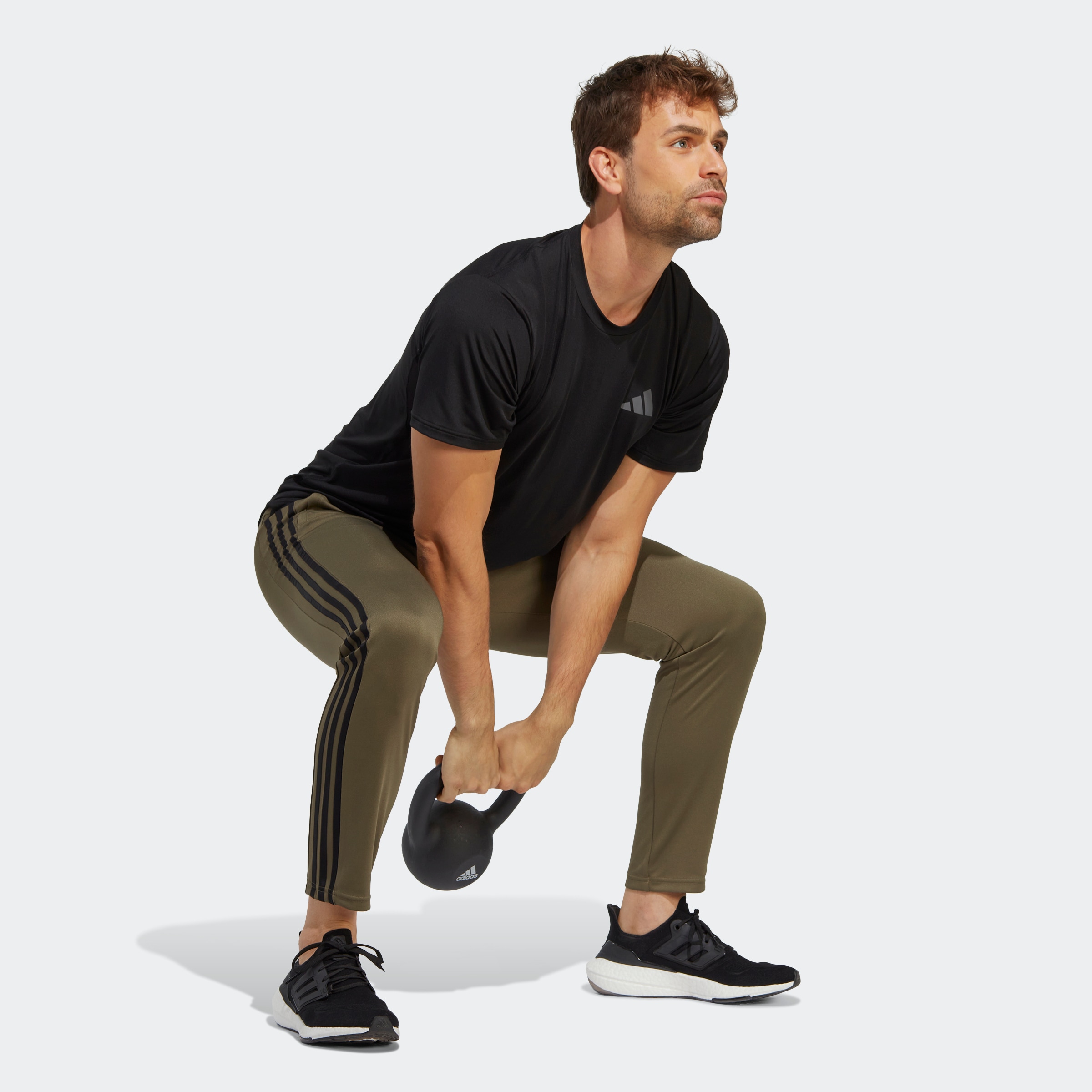 adidas Performance Sporthose »TRAIN ESSENTIALS 3STREIFEN«, (1 tlg.), atmungsaktive Trainingshose