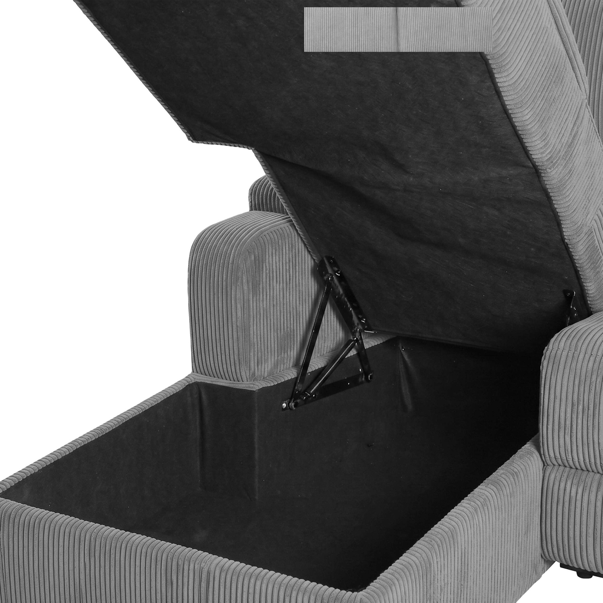 OTTO home Ecksofa »NAPORI Cord, Multimediasofa, L-Form« man. oder elektr. Relaxfuntion, USB-A bei elektr. Variante, Staukasten