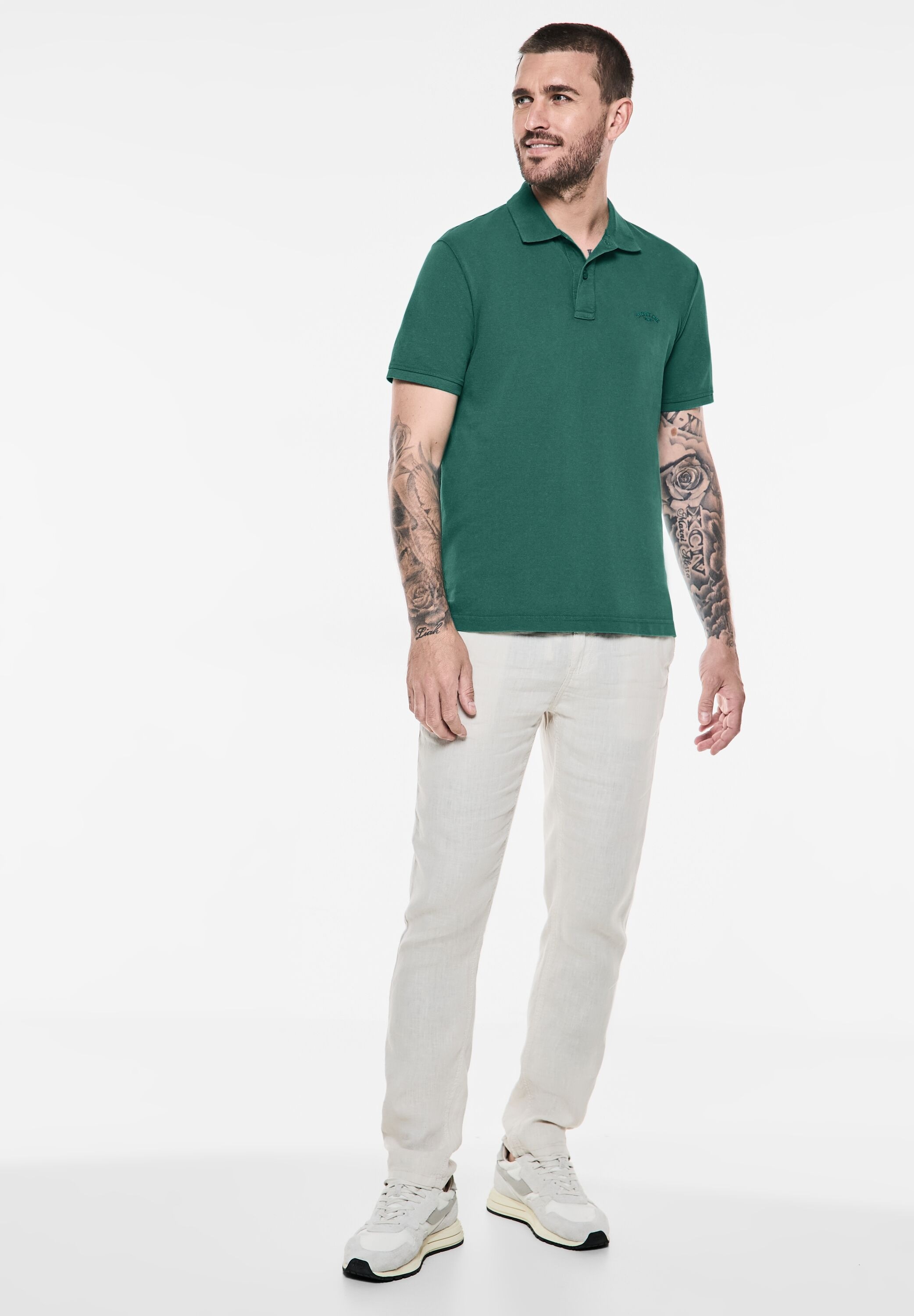STREET ONE MEN Poloshirt, aus reiner Baumwolle