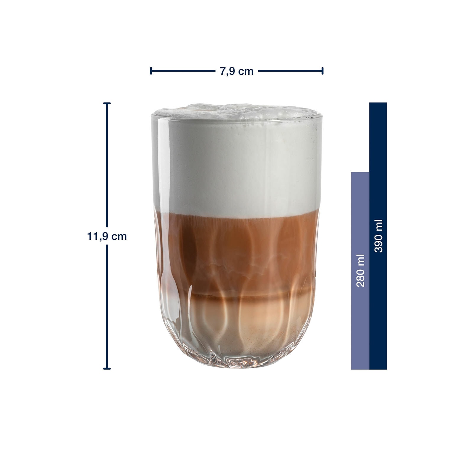 LEONARDO Latte-Macchiato-Glas »Latte Macchiato Gläser (3) Gocce 390 ml 2er Set transparent«