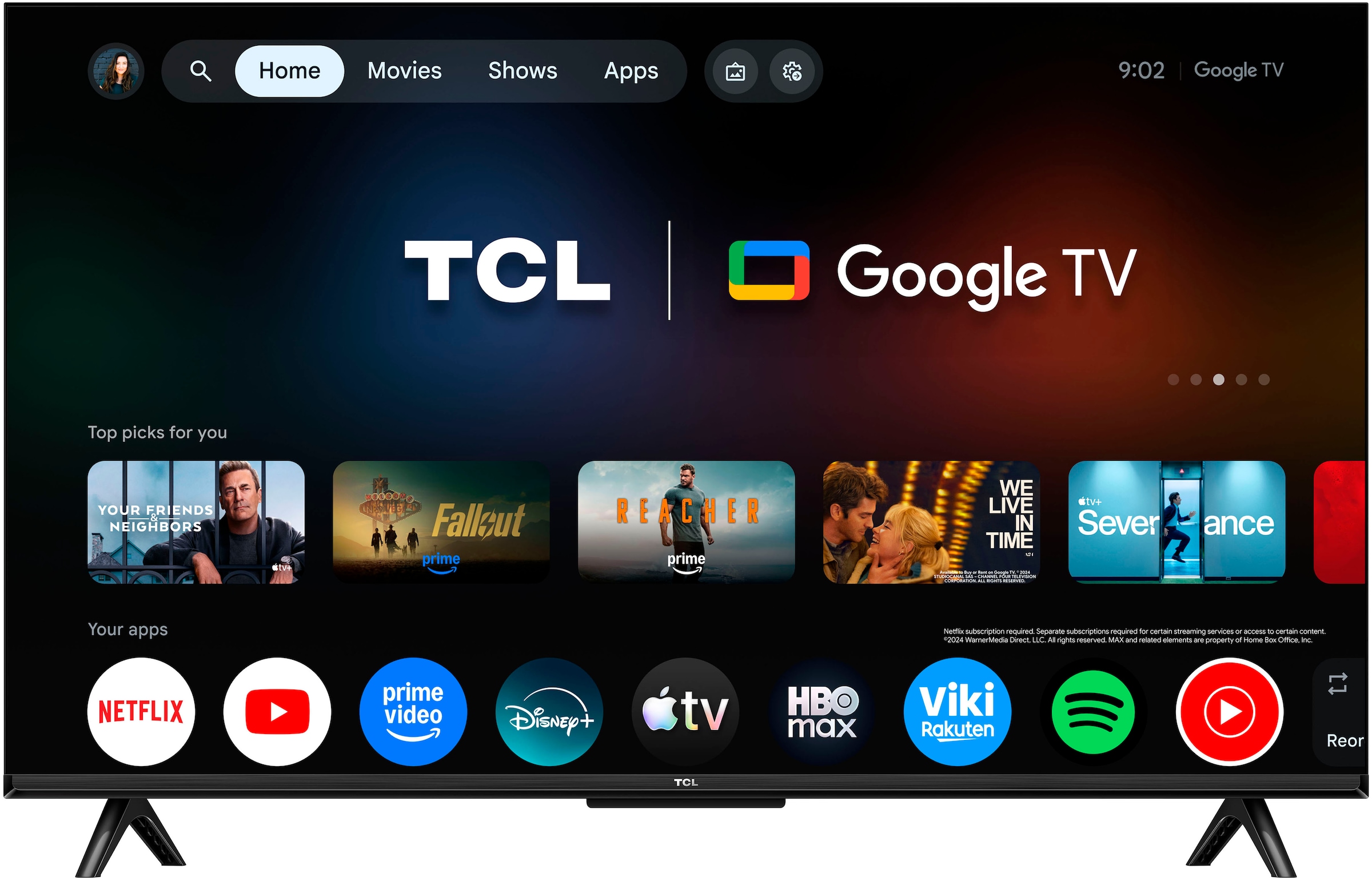 TCL QLED-Fernseher »43T61DX1« 108 cm/43 ″ Smart-TV