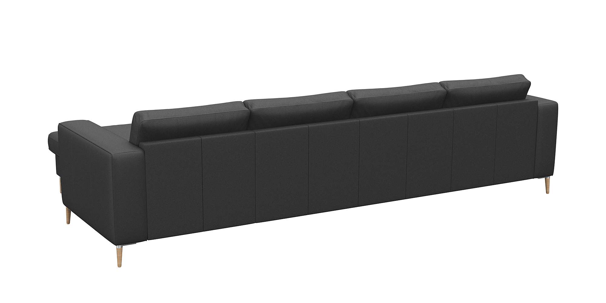 Thumbnail - FLEXLUX Ecksofa "Fiore, super Sitzkomfort durch Kaltschaum im Sitz, L-Form" breite Armlehnen, Füße Alu+ Eiche