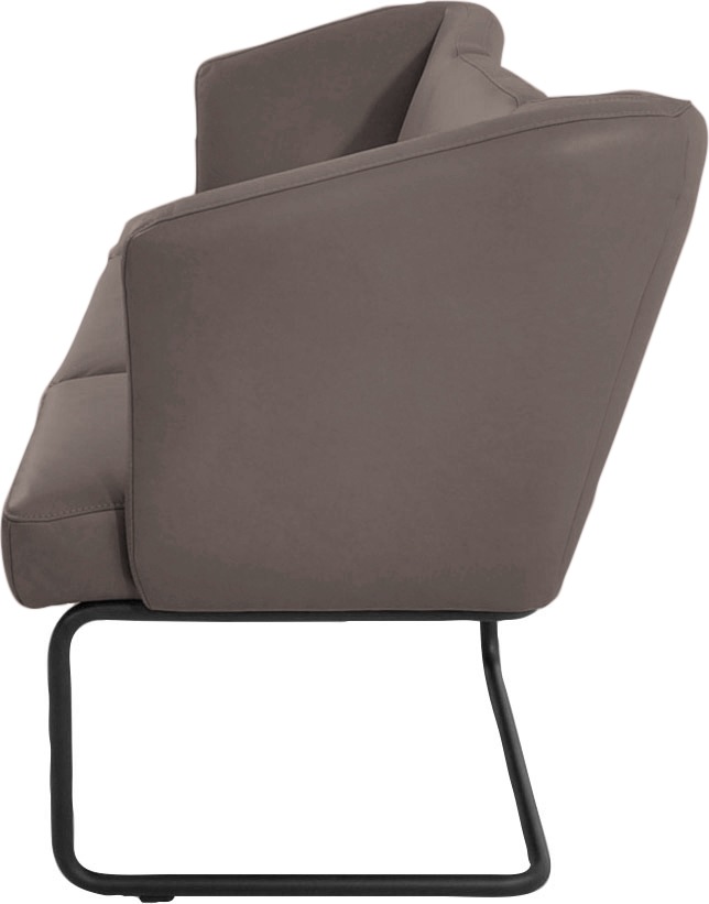 Polsterbank K+W KOMFORT & WOHNEN "Mikkado Tube", braun (sattel 71), B:192cm H:88cm T:71cm, Holzwerkstoff, Metall, Sitzbänke, Polsterbank, in abgerundeter Form, Rundrohrkufe lang, in 2 Breiten 192 oder 242 cm 3