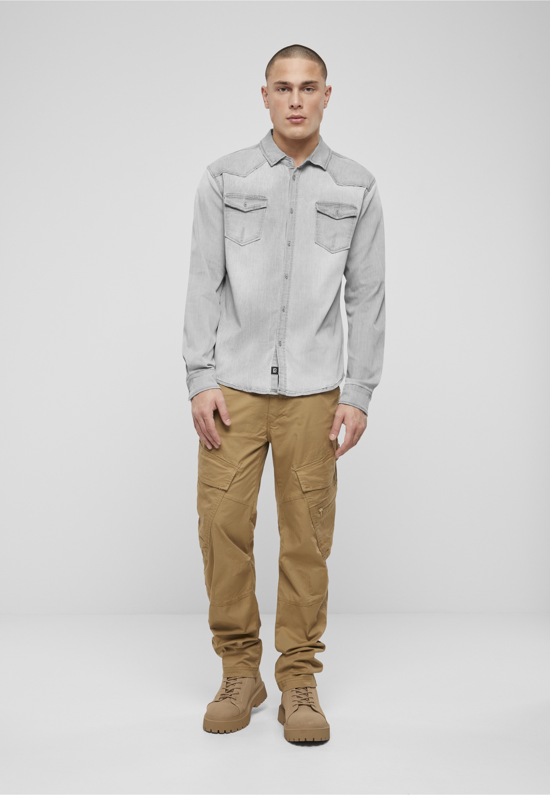 Brandit Langarmhemd »Brandit Herren Riley Denim Shirt« 1 Stk.