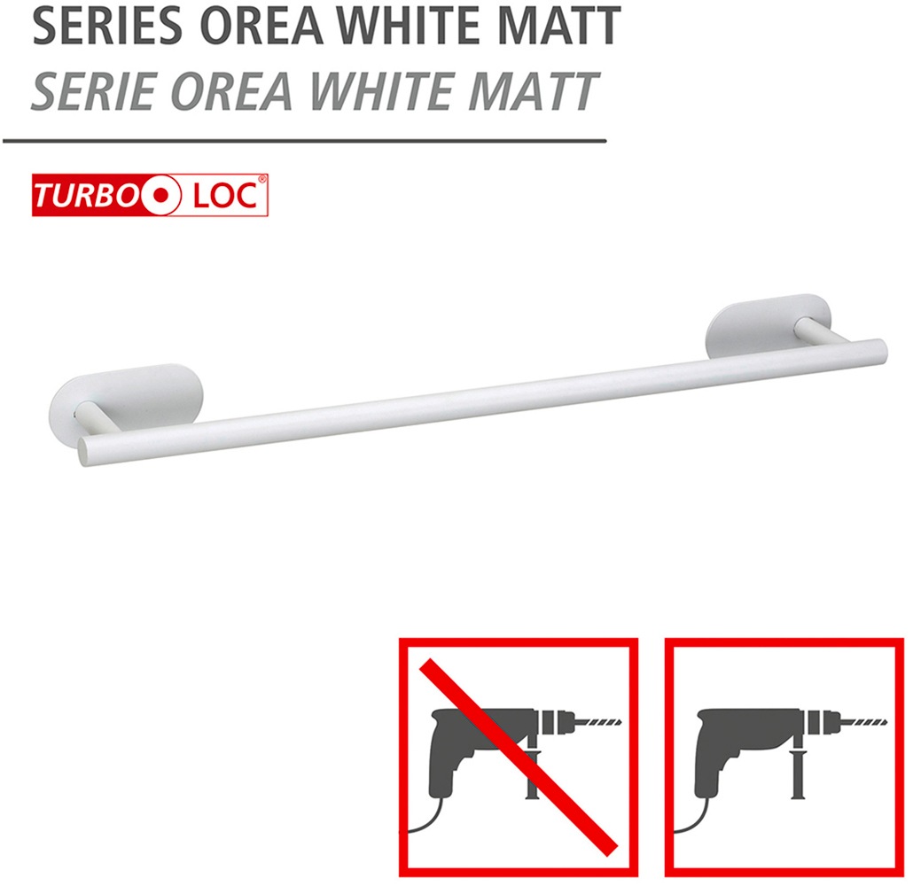 WENKO Handtuchstange »Turbo-Loc® Modell Uno Orea«, aus Edelstahl, Befestigen ohne Bohren, 60 cm
