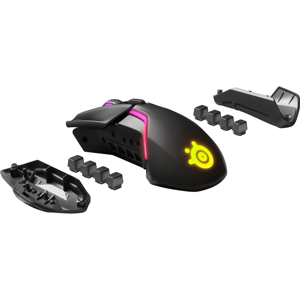 SteelSeries Gaming-Maus »Bundle Rival 650 Wireless + QcK Large Cyberpunk Edition«, USB