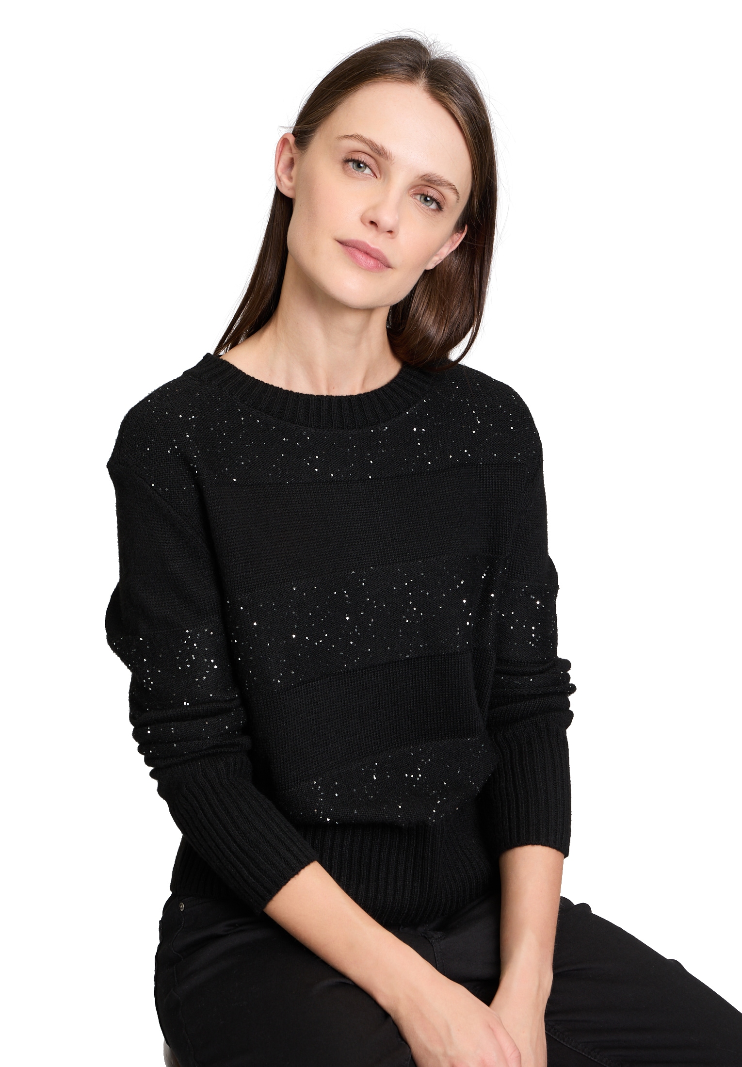 Betty&Co Strickpullover »Betty & Co Damen Strickpullover mit Pailletten«, (1 tlg.), Glitzer