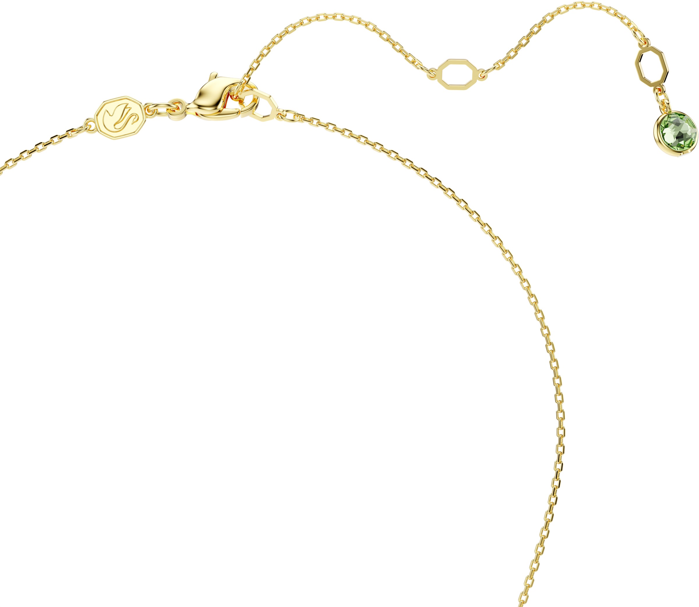 Kette mit Anhänger SWAROVSKI "Schmuck Geschenk Chroma Anhänger", gold (gelbgoldfarben, pink, grün), Halsketten, Damen, Metall, L: 49, mit Swarovski ReCreated™ Crystal - Einhänger drehbar 4