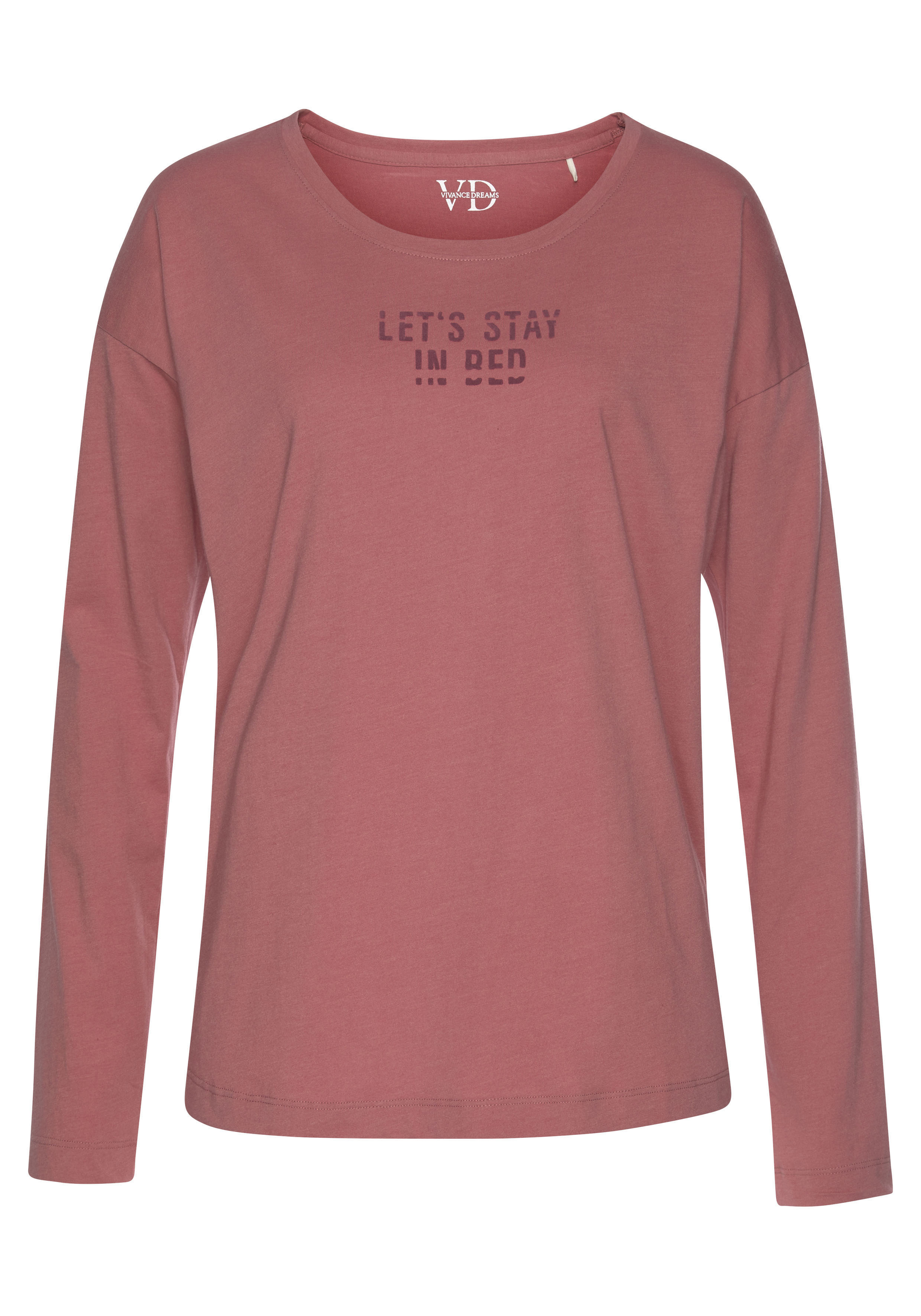 Thumbnail - Vivance Dreams Pyjama 2-teilig, 2 tlg. mit Schriftprint und gemusterter Hose