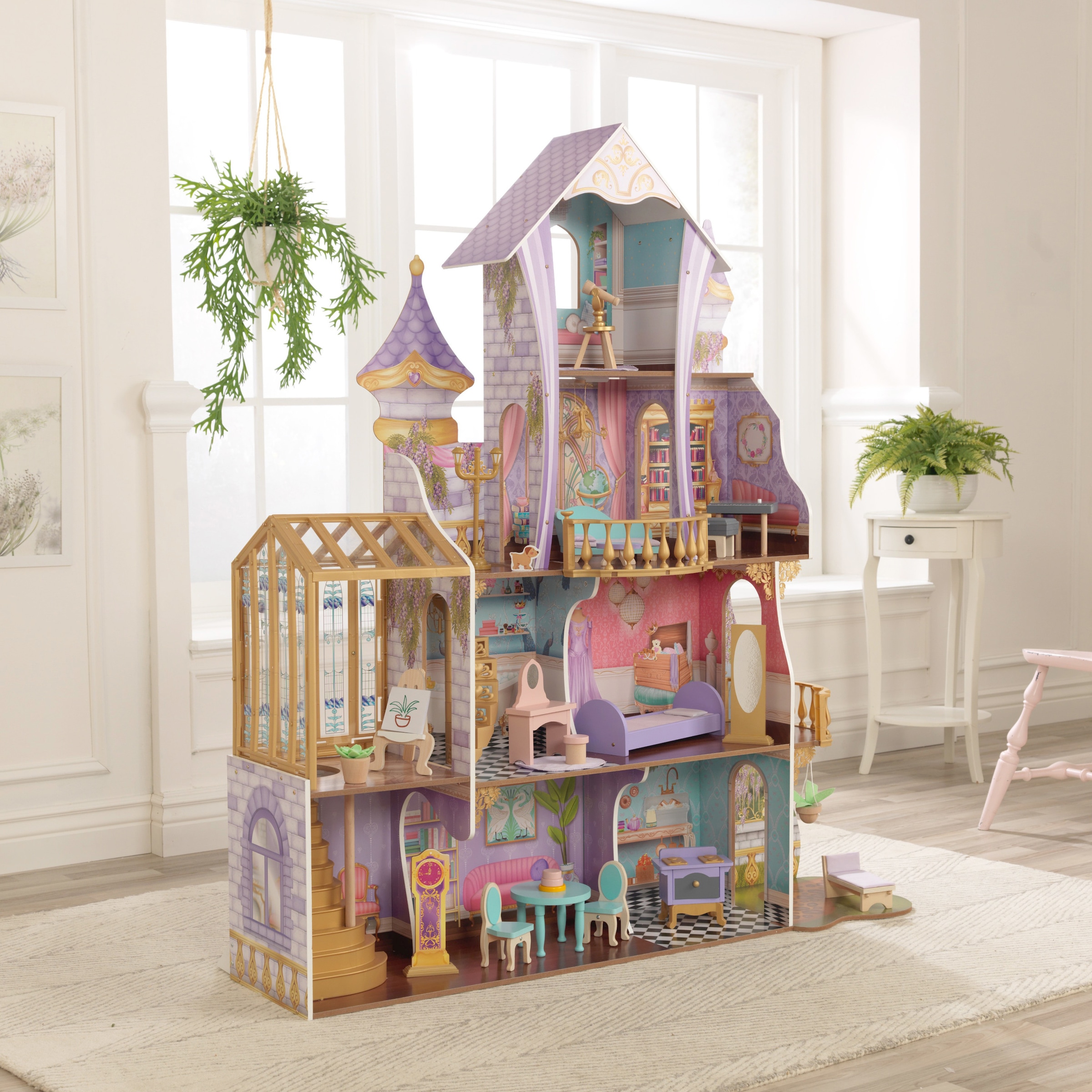 KidKraft® Puppenhaus »Zauberschloss mit Wintergarten«, mit Licht und Sound