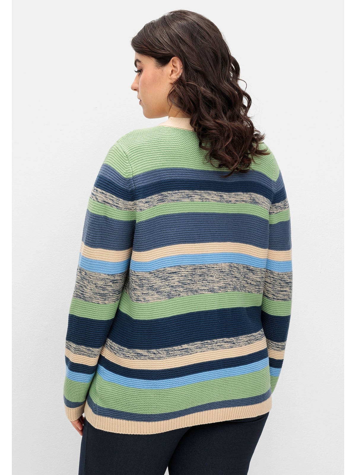 Sheego Strickjacke »Große Größen«, mit V-Ausschnitt