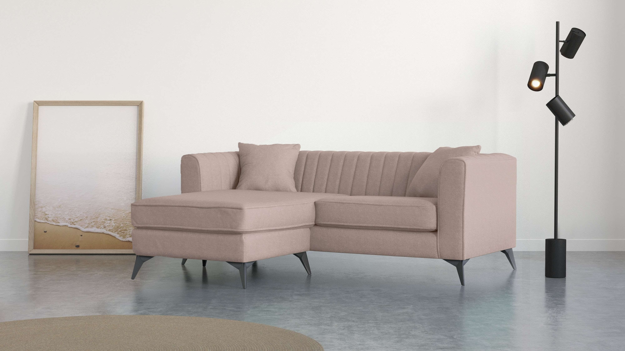 Places of Style Ecksofa "MATTHEW L-Form ideal für kleine Räume, Maße B/T/H: günstig online kaufen