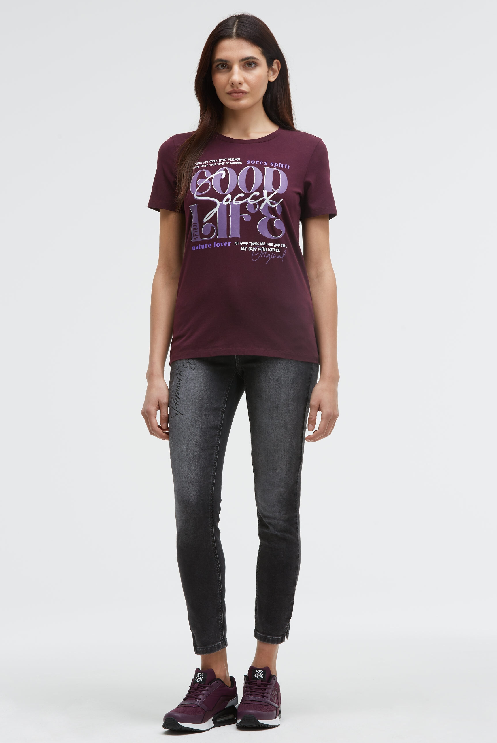 SOCCX Rundhalsshirt, mit Baumwolle