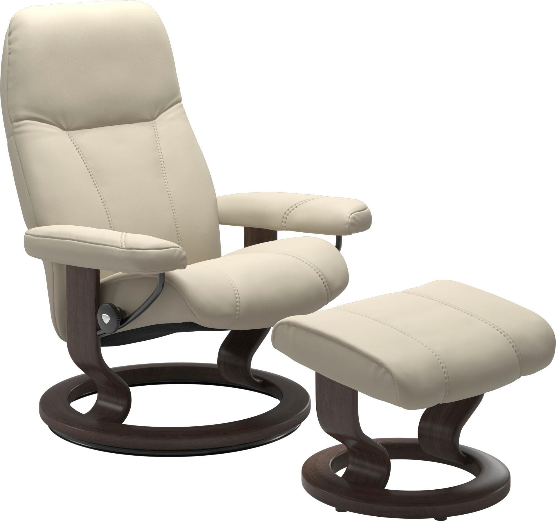 Stressless Relaxsessel "Consul" Set, Relaxsessel mit Hocker, mit Hocker, mit Classic Base, Größe M, Gestell Wenge