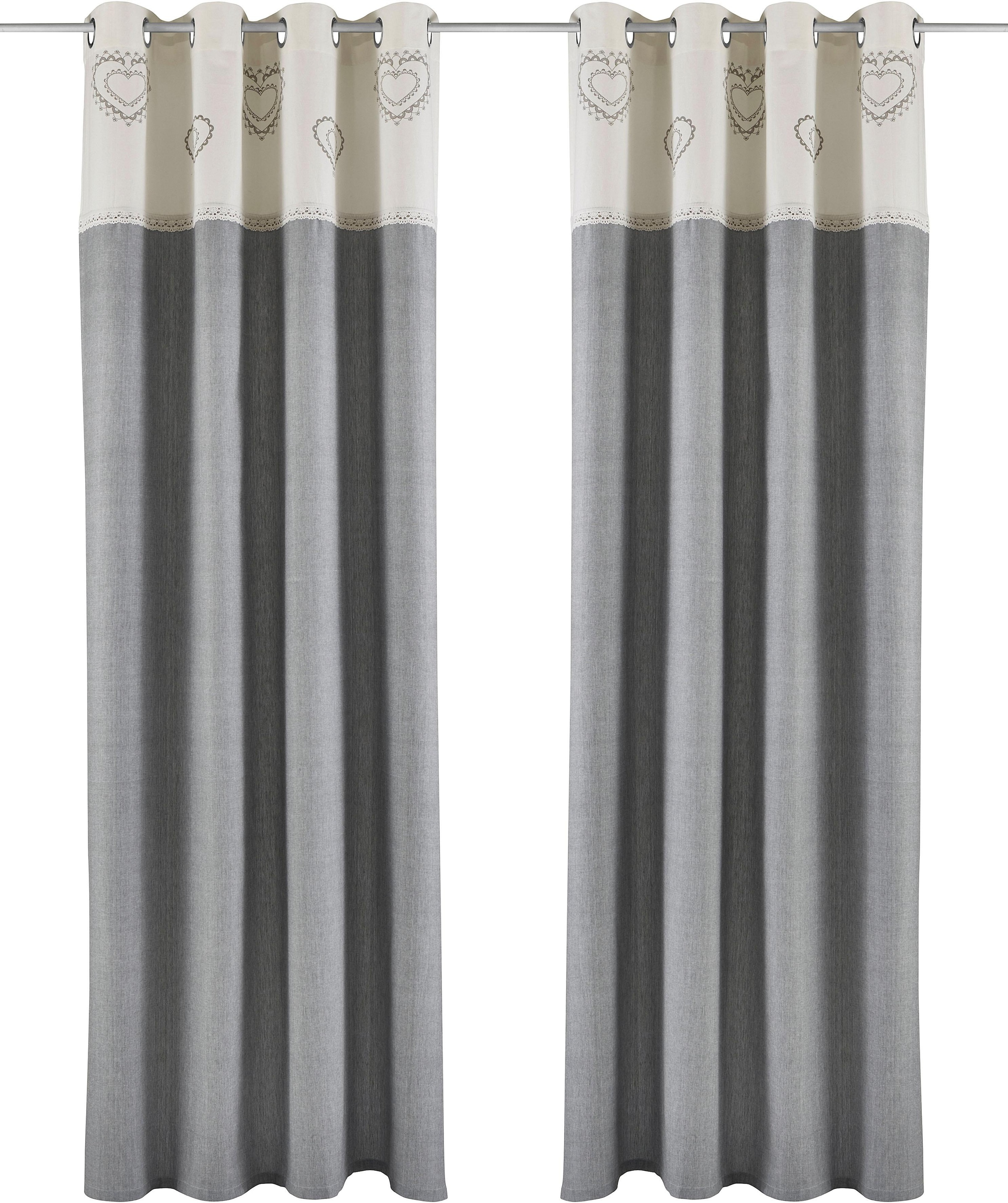 my home Gardine "Louis" Ösen 1 Stk. tlg. halbtransparent, aus Bio-Baumwolle günstig online kaufen