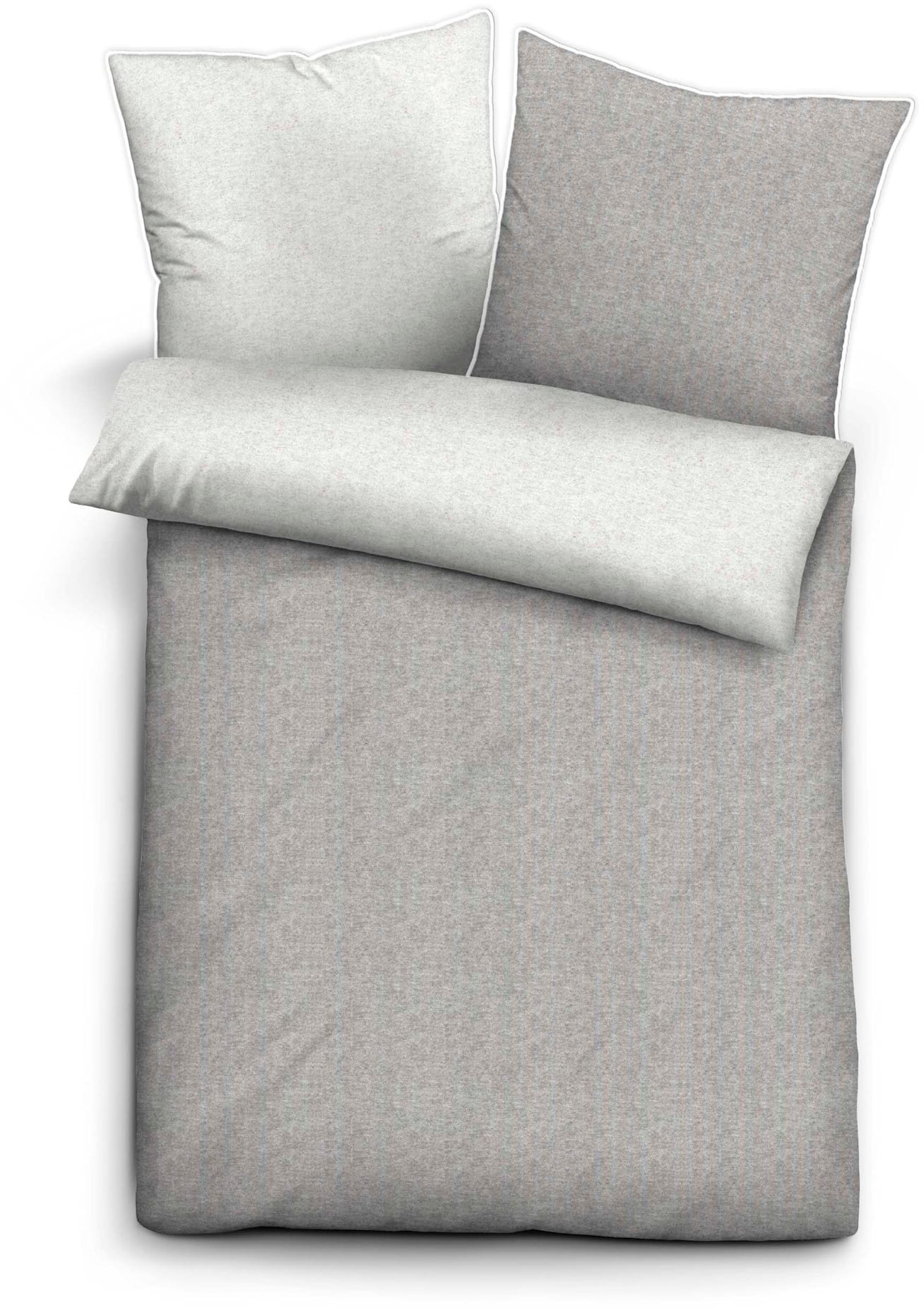 Bettwäsche BIBERNA, grau, Biber;Feinbiber;Feinbiber, 100% Baumwolle, Bettwäsche