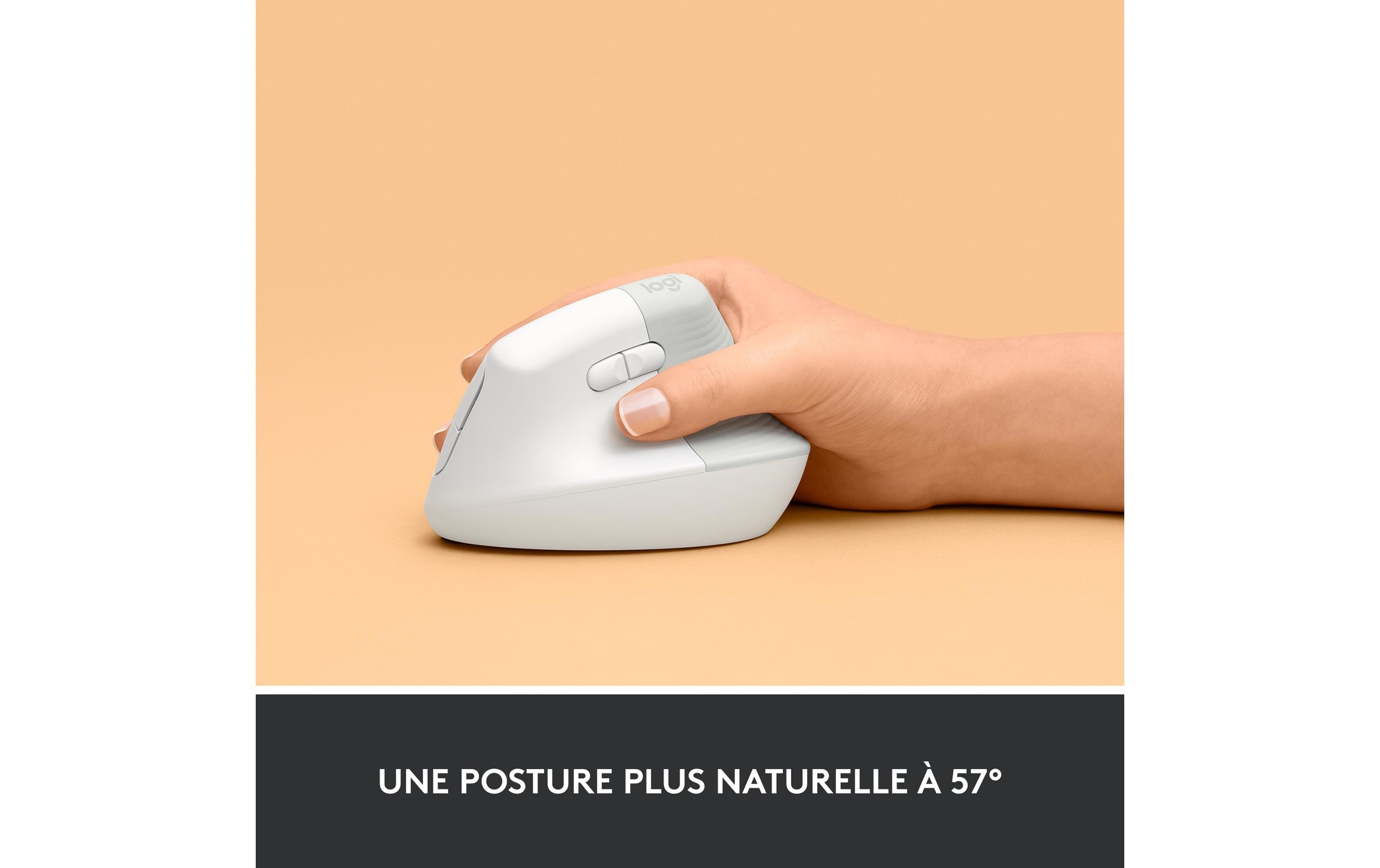 Logitech ergonomische Maus »Maus Lift Off-white« kabellos