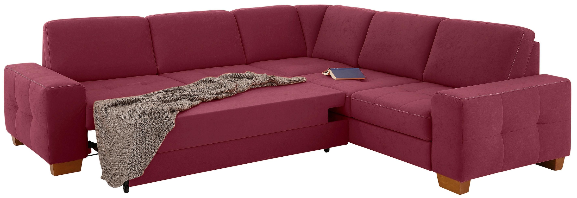 Home affaire Ecksofa »Puccini L-Form«, mit Federkern, Sitztiefenverstellung, Kontrastnaht