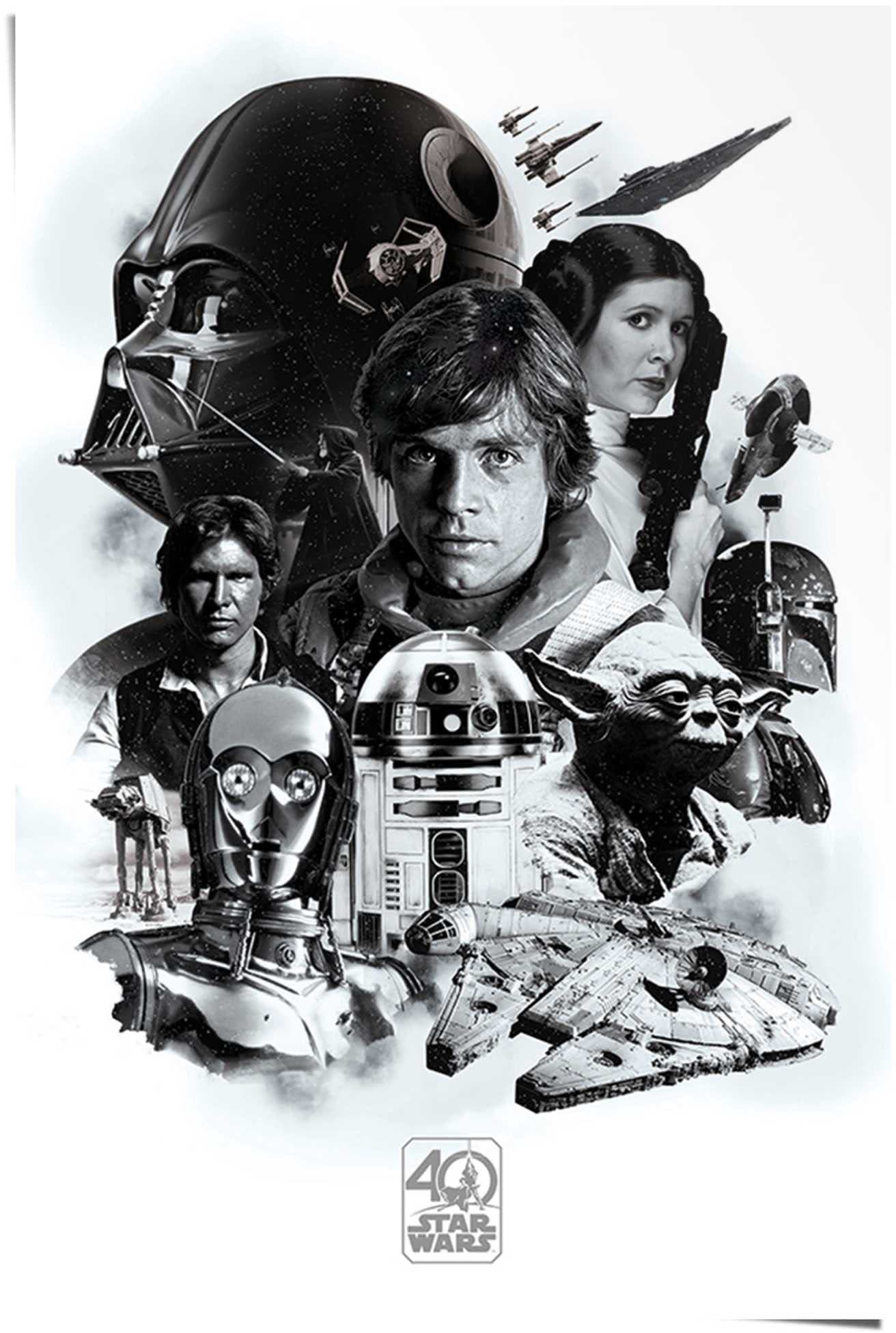 Reinders Poster "Poster Star Wars 40 Jahre" Science-Fiction 1 Stk. tlg. günstig online kaufen