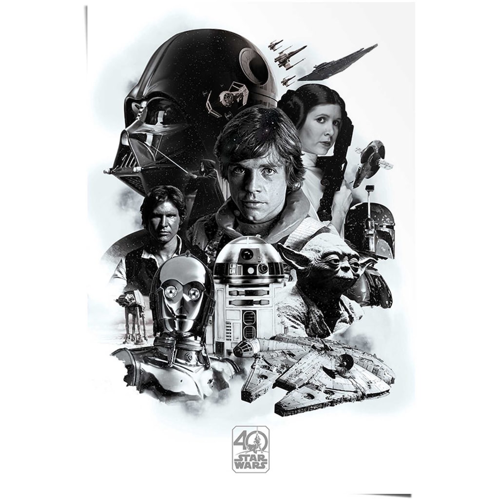 Marken Reinders  Reinders  Poster »Poster Star Wars 40 Jahre«, Science-Fiction, (1 St.) 